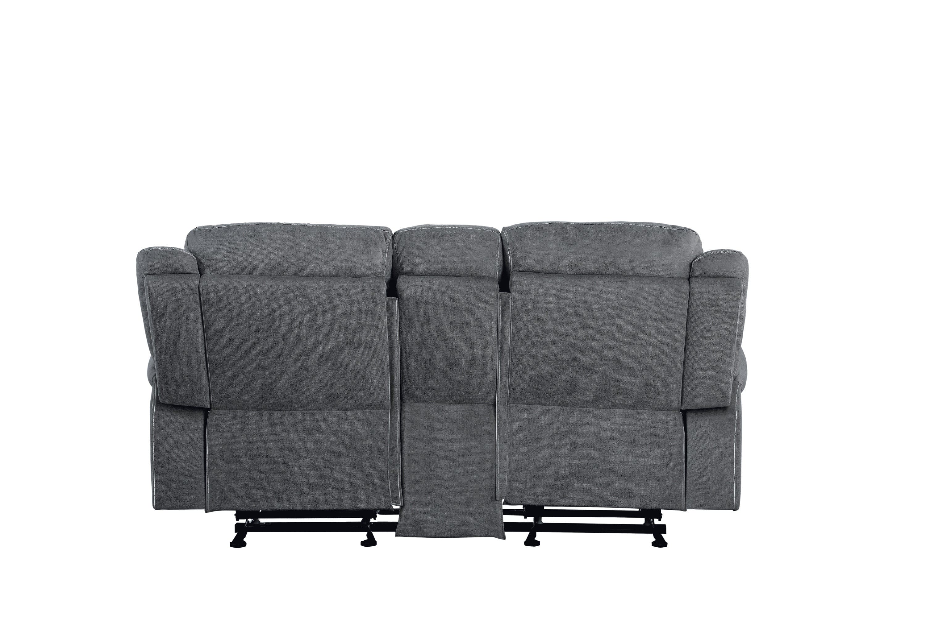 ACME Zubaida Loveseat w/Console (Glider & Motion), 2-Tone Gray Velvet 55026