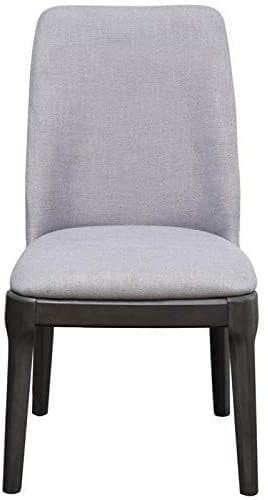 ACME Madan Side Chair (Set-2) in Light Gray Linen & Gray Oak 73172