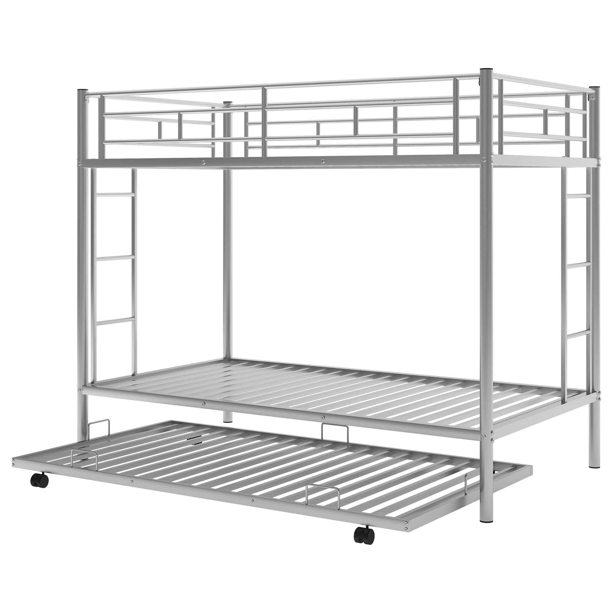 Twin over Twin Bunk Bed with Trundle, Silver(OLD SKU:MF192387AAN)