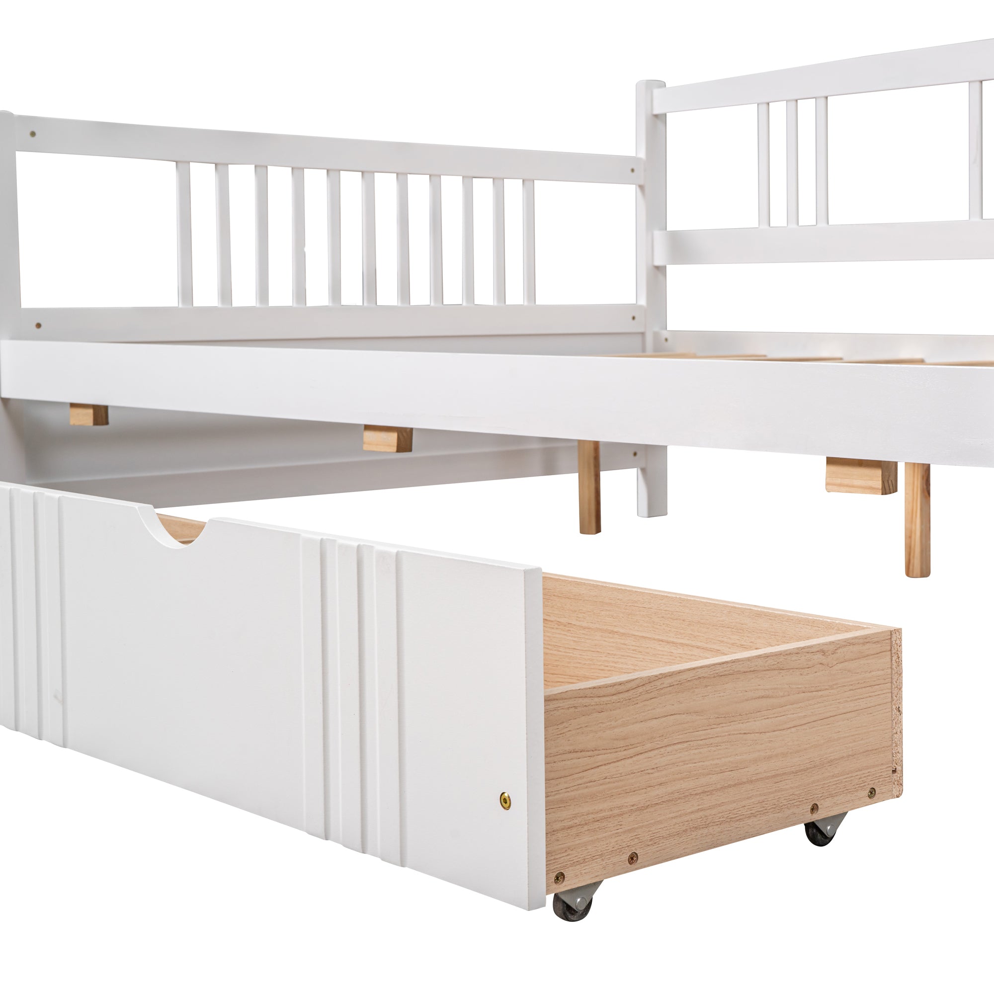 Full Size Daybed Wood Bed with Two Drawers,White(OLD  SKU:LP000058AAK)