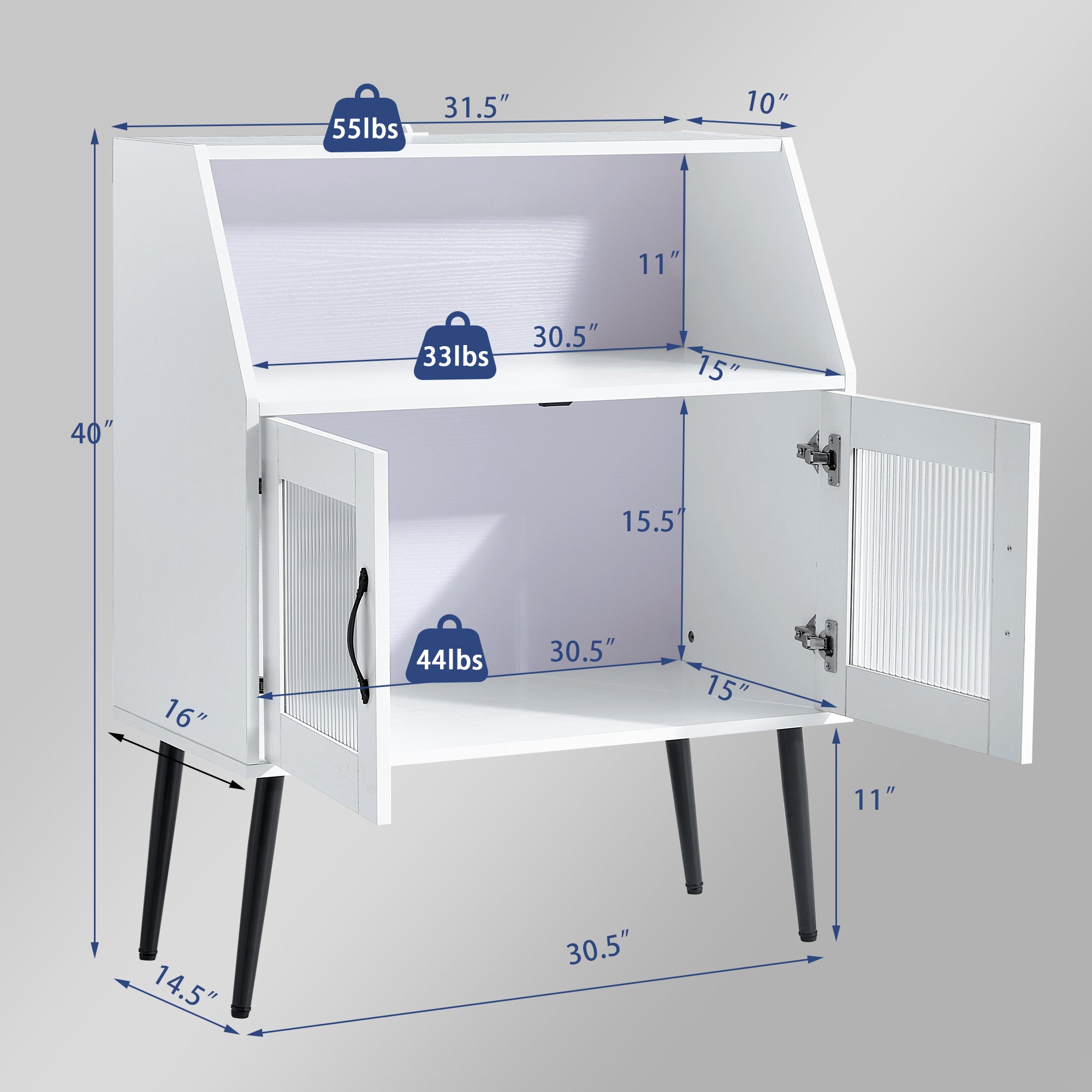 SIDEBOARD, Bufft Cabinet, Side Dining table, Glass door, 1pc per CTN