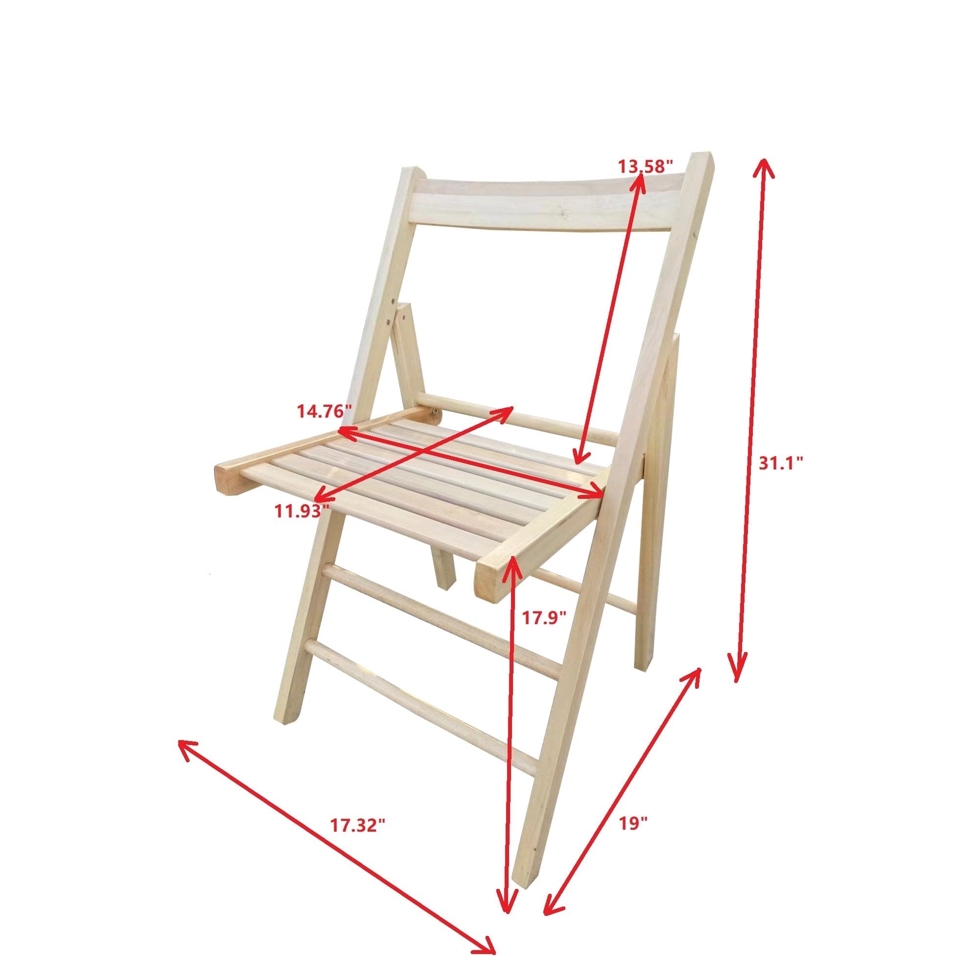 FOLDING CHAIR-2/S, FOLDABLE STYLE -NATURAL