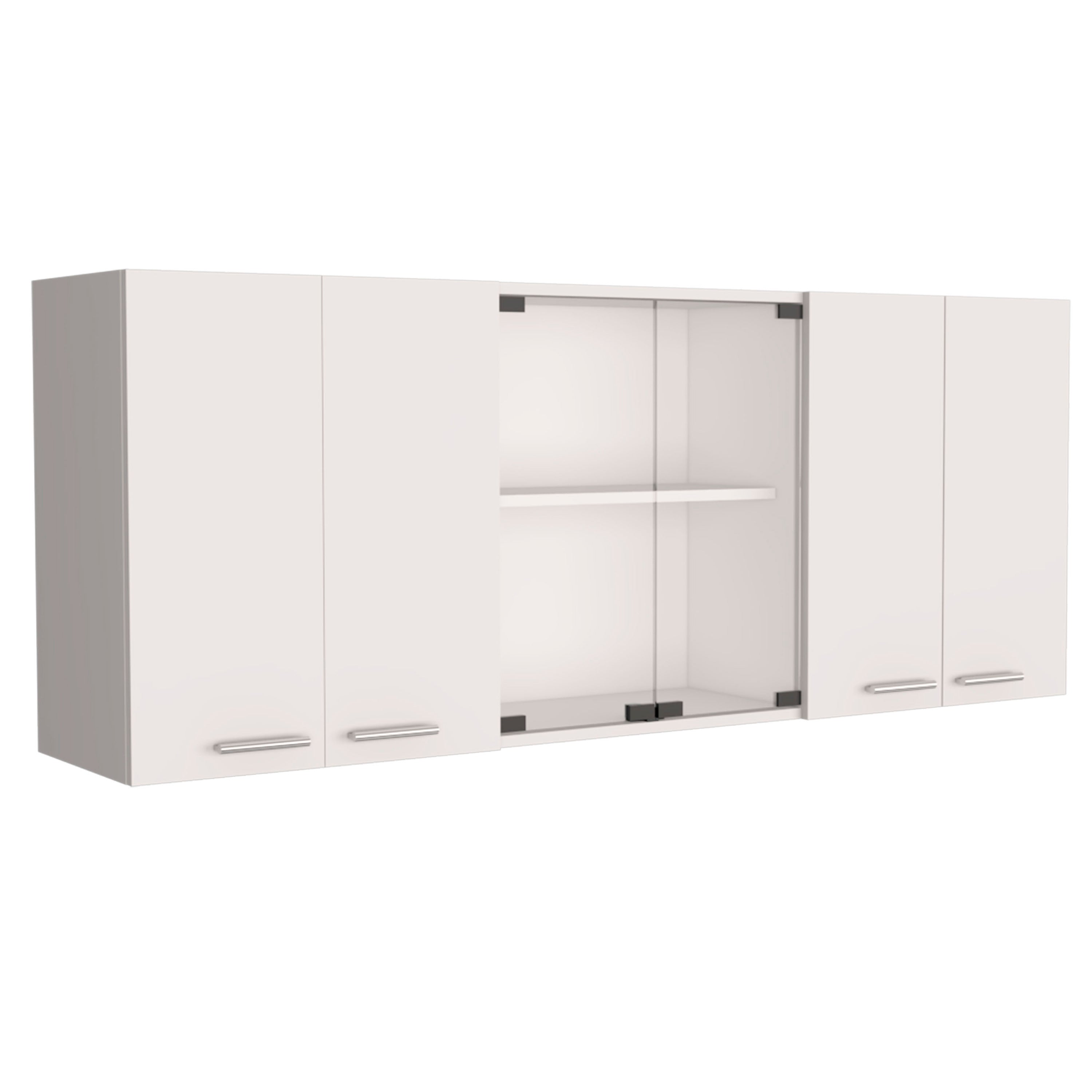 Superior Wall Cabinet Peoria, Four Interior Shelves, White Finish