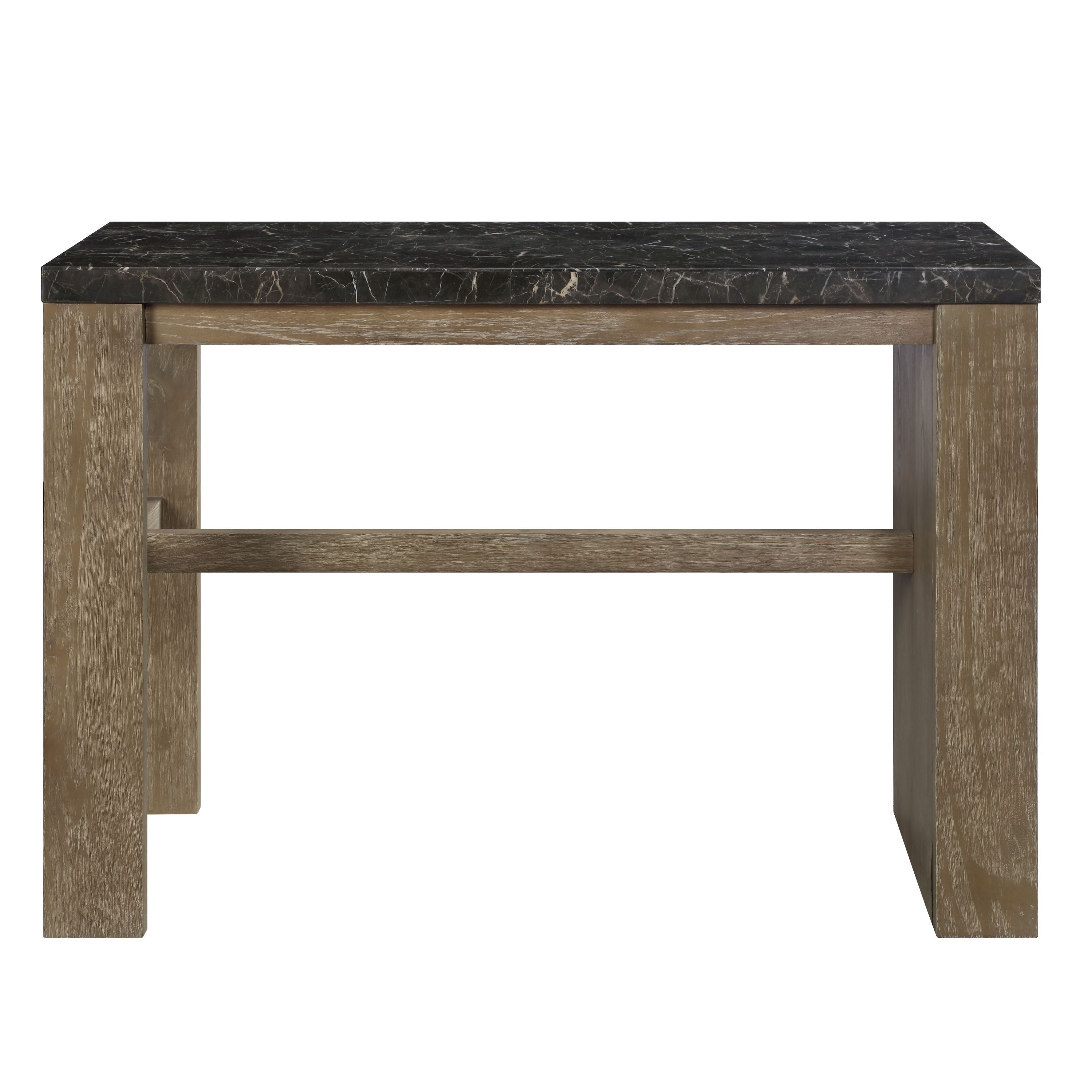 ACME Charnell Counter Heigh Table  in Marble & Oak Finish DN00551