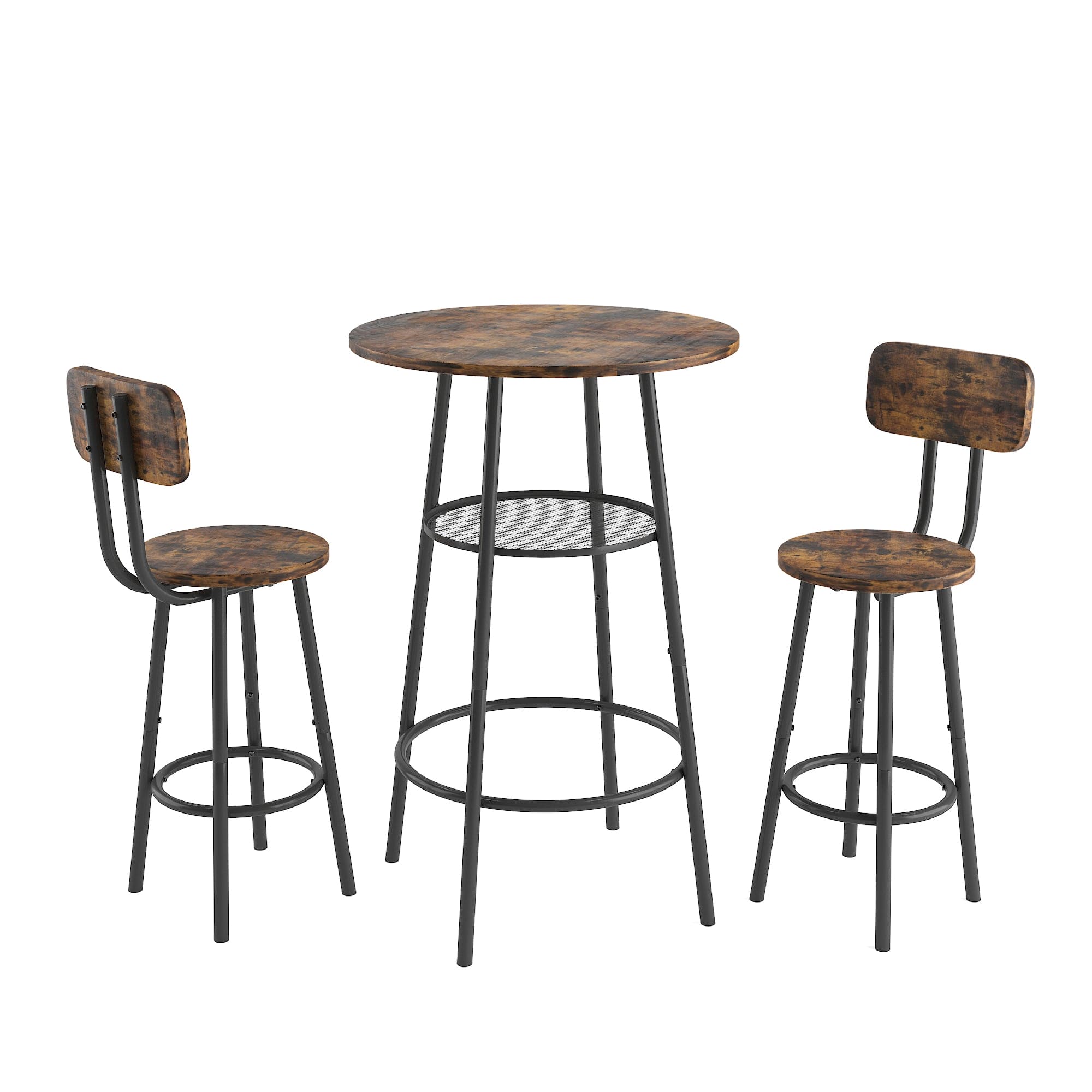 Bar table, equipped with 2 bar stools , with backrest and partition