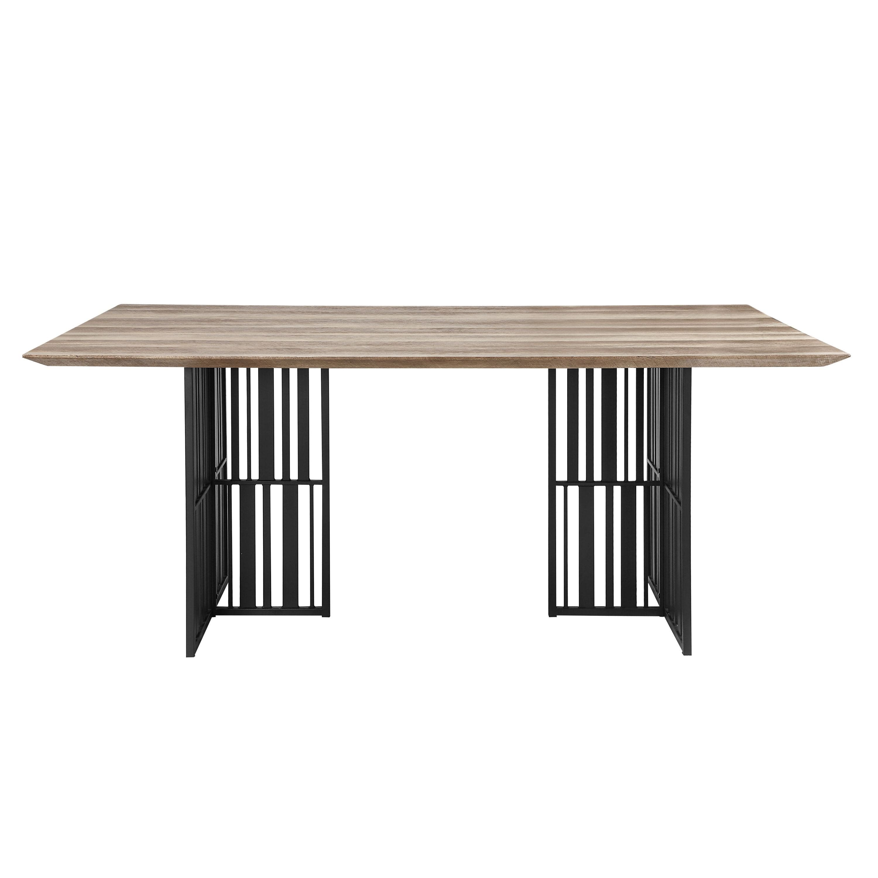 ACME Zudora Dining Table, Antique Oak & Black Finish DN01757