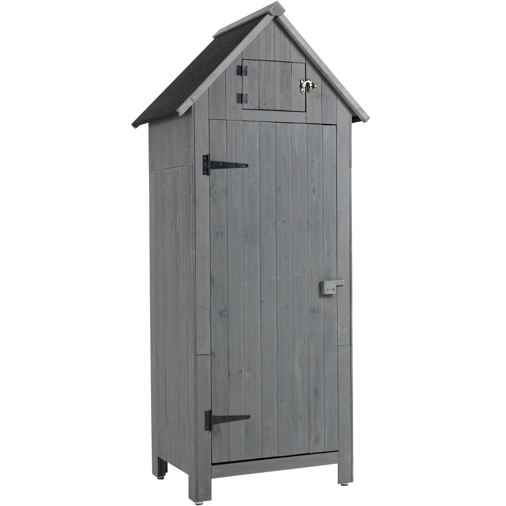 30.3"L X 21.3"W X 70.5"H Outdoor Storage Cabinet Tool Shed Wooden Garden Shed  Gray