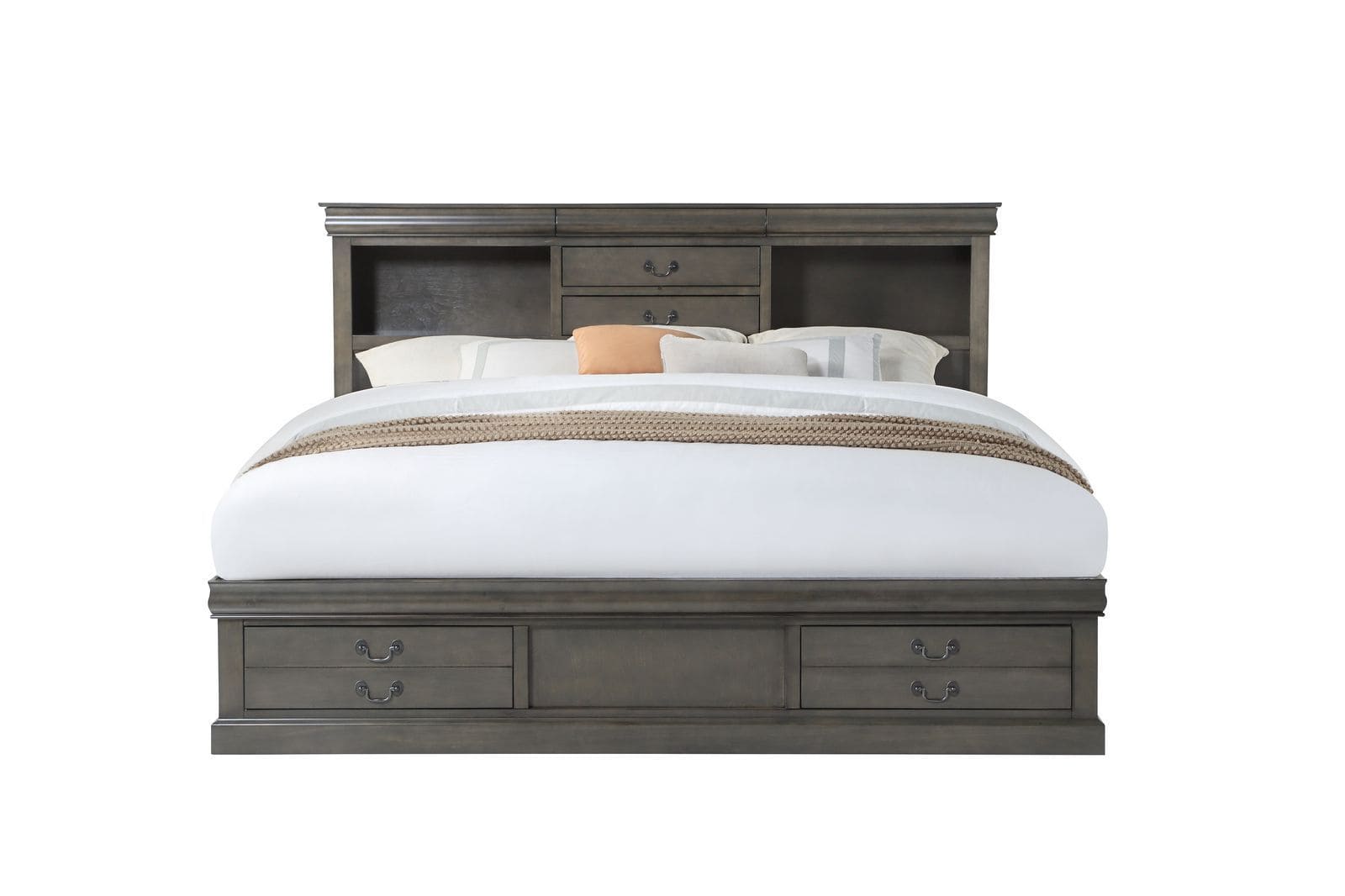 ACME Louis Philippe III Queen Bed, Dark Gray (1Set/3Ctn) 24930Q