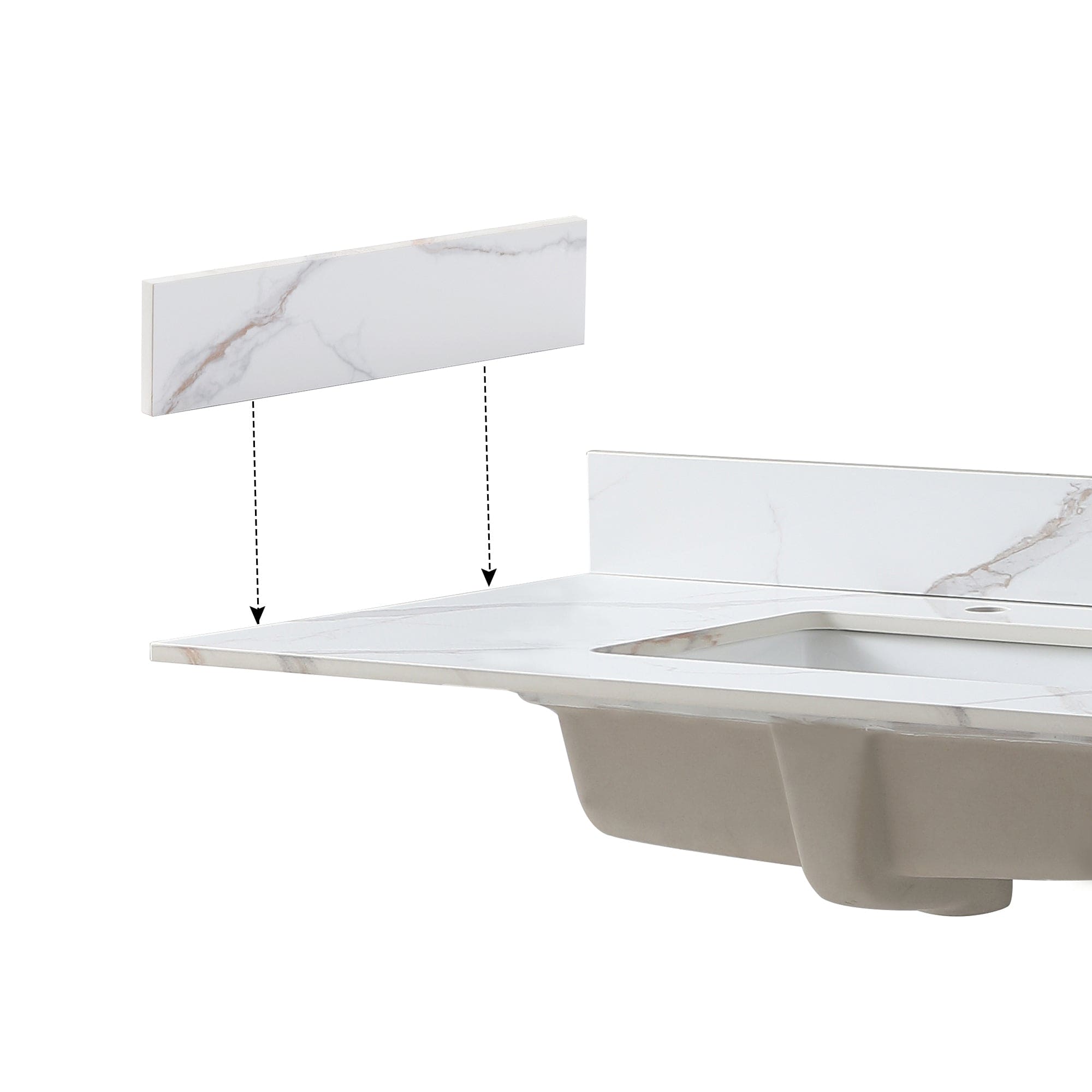 Montary vanity  top carrara gold  side splash