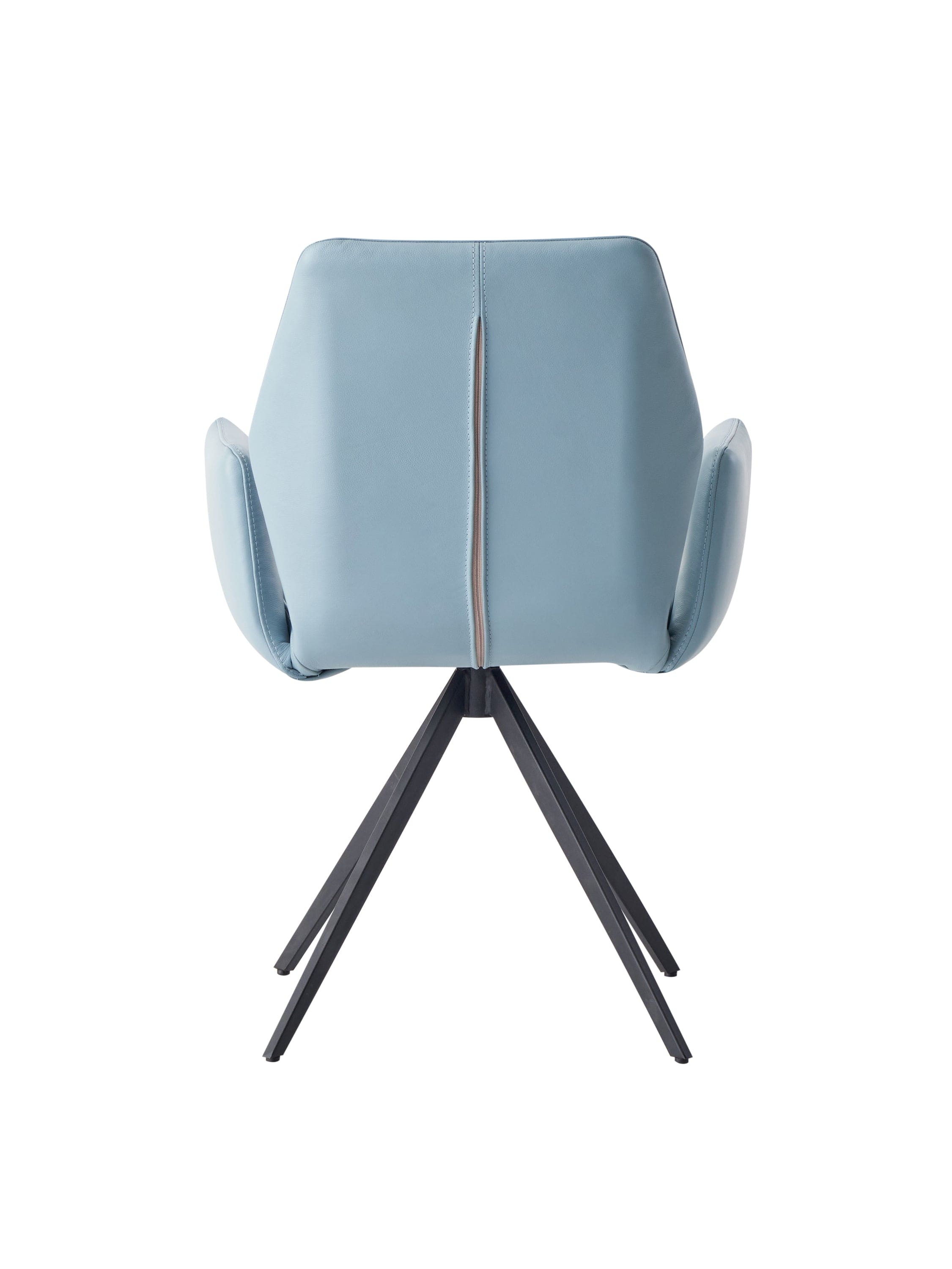 ACME Segismunda Side Chair w/Swivel, Light Blue Leather & Black Finish DN02403