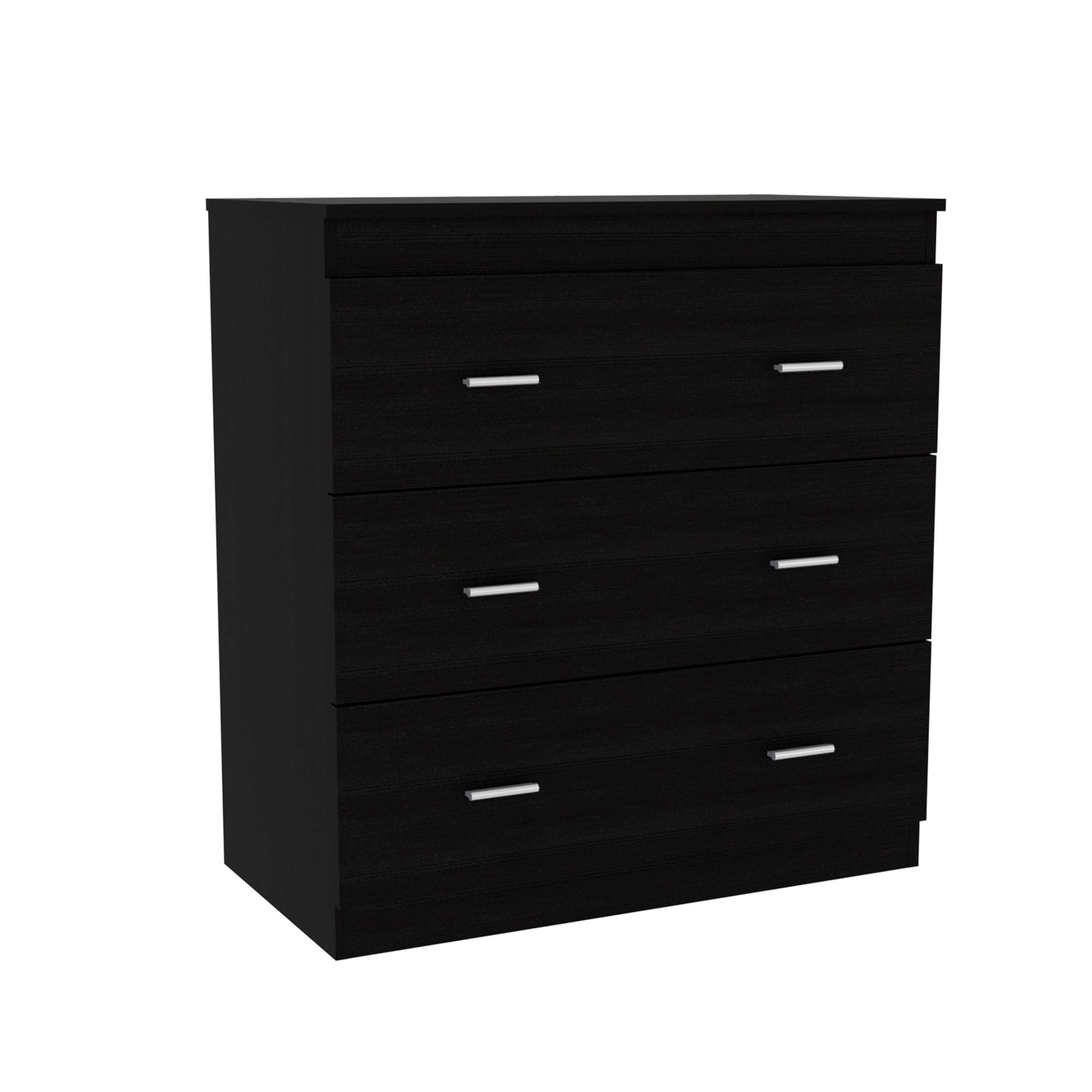 Kiana 2 Piece Bedroom Set, Kairo Dresser + Capri Three Drawer Dresser, Black