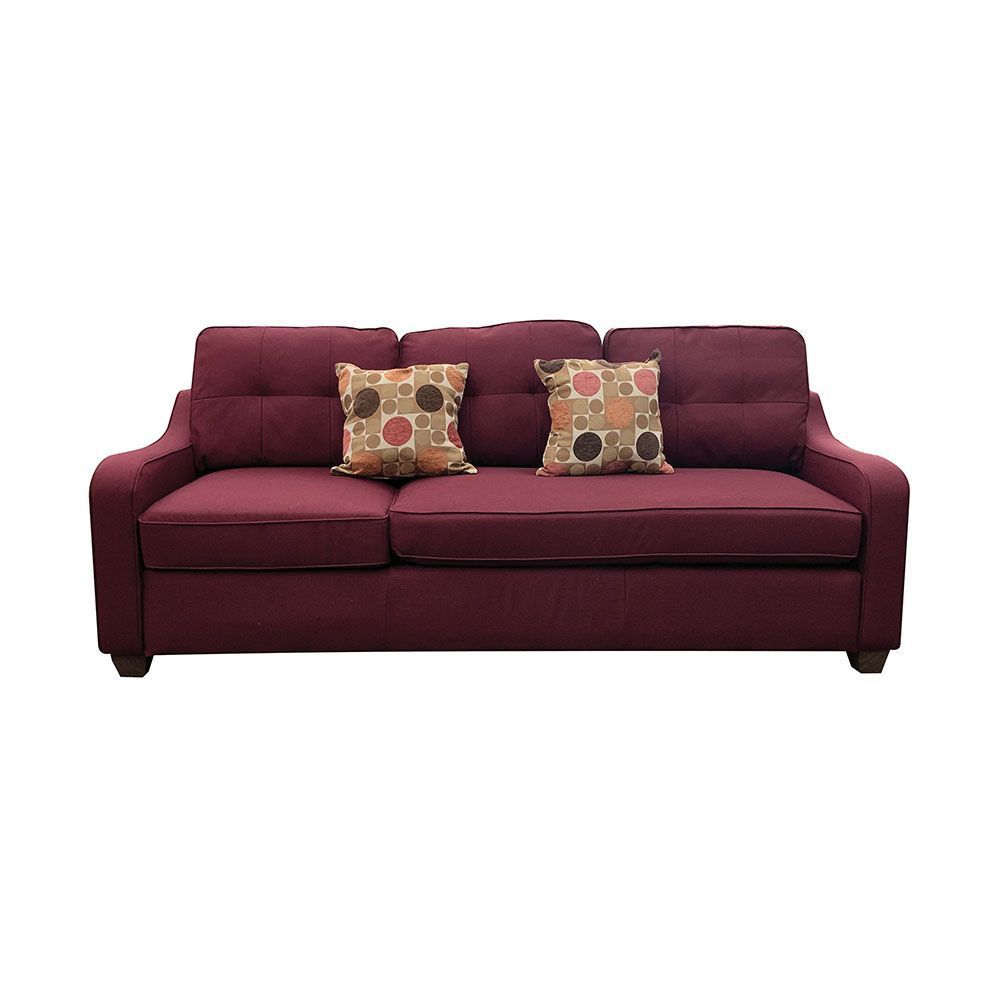 ACME Cleavon II Sectional Sofa & 2 Pillows in Red Linen 53740