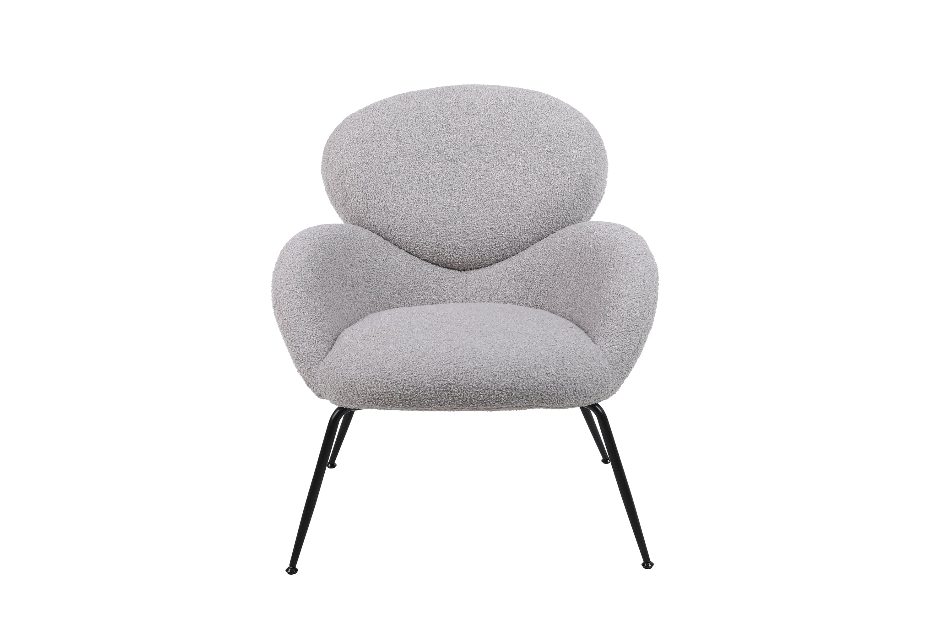 Modern Sherpa Chairs Accent Armchairs for Living Dining Room, Upholstered  Chairs with Black Metal Legs, Comfy and Soft Chairs for Bedroom, Cute Vanity Chairs