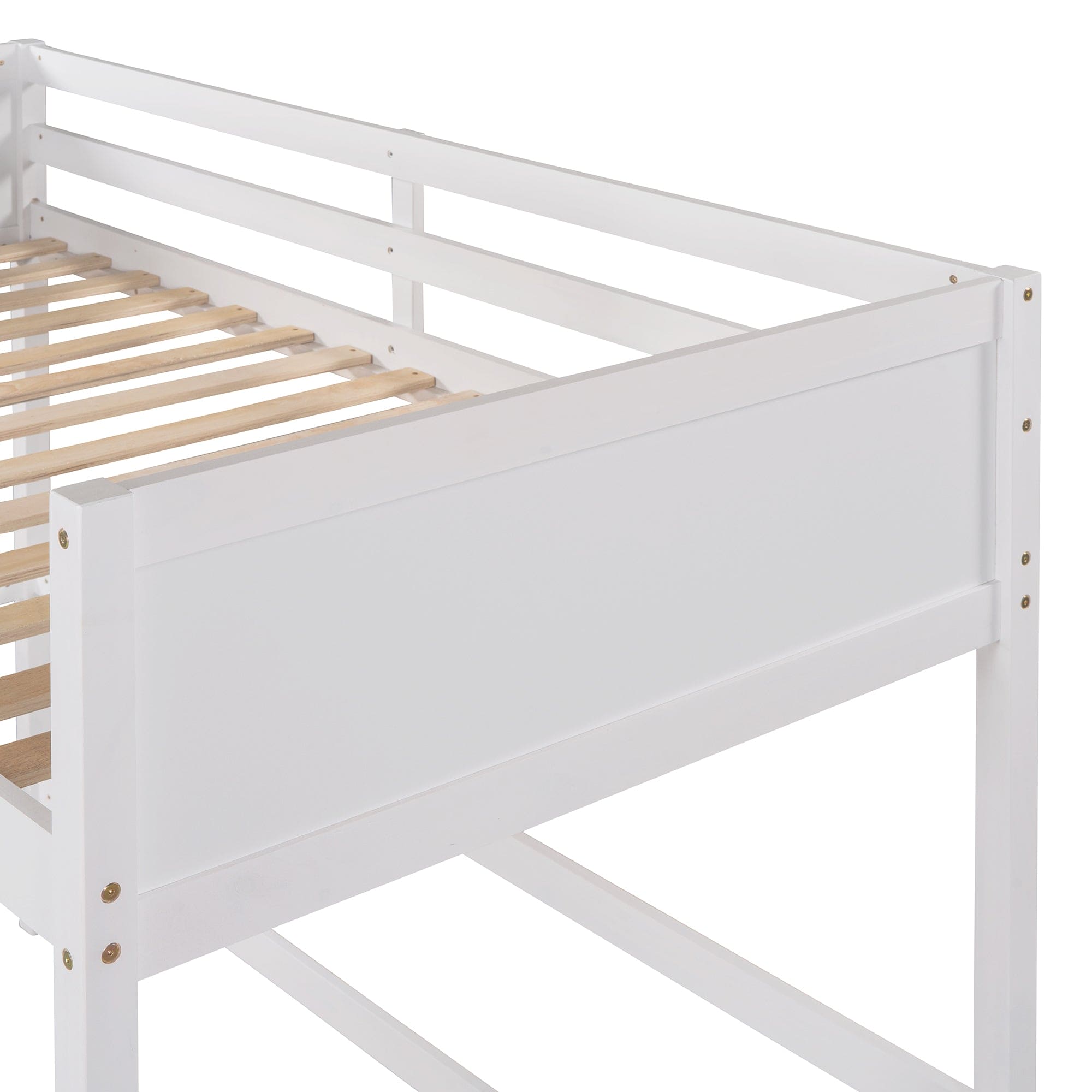 Solid Wood Twin Size Loft Bed with Ladder(White)(OLD SKU: WF191903AAK)