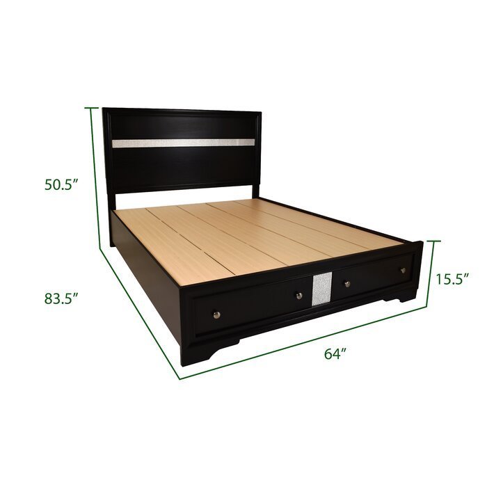 Traditional Matrix Queen Size Storage Bed in Gray made with Wood