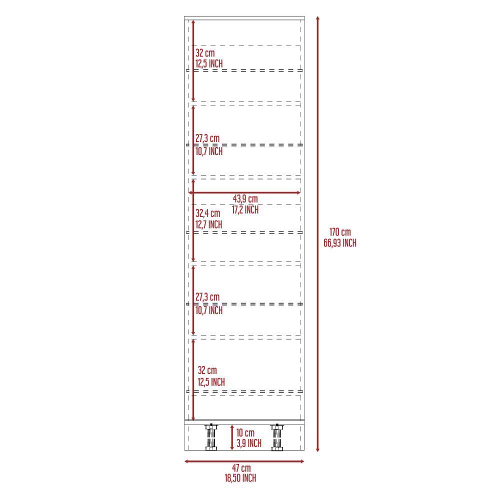 Shoe Rack Chimg, Mirror, Five Interior Shelves, Single Door Cabinet, Black Wengue Finish