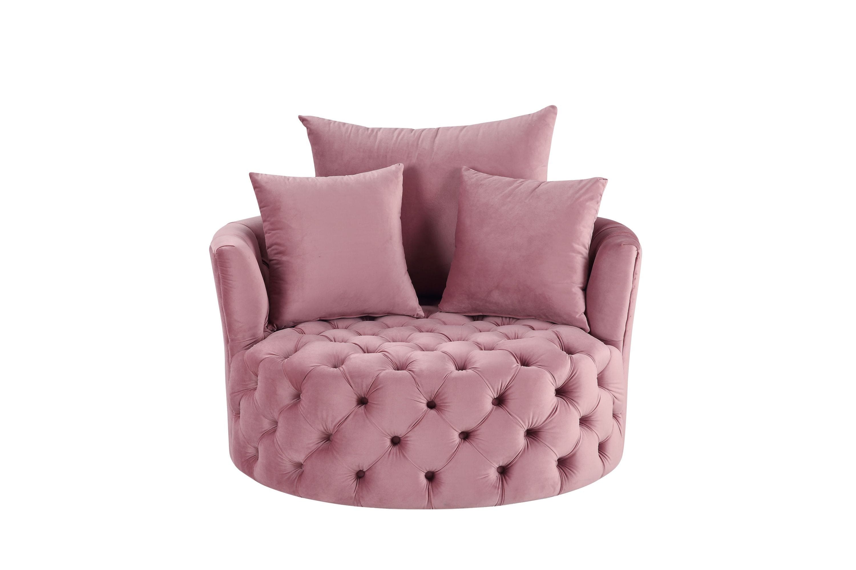 ACME Zunyas Accent Chair w/Swivel, Pink Velvet AC00291