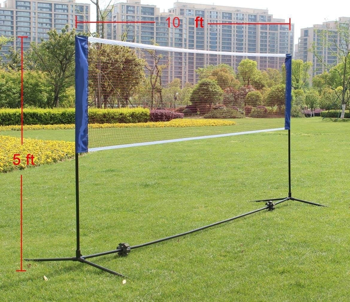 Portable Large Volleyball Badminton Tennis Net with Carrying Bag Stand/Frame 10FT