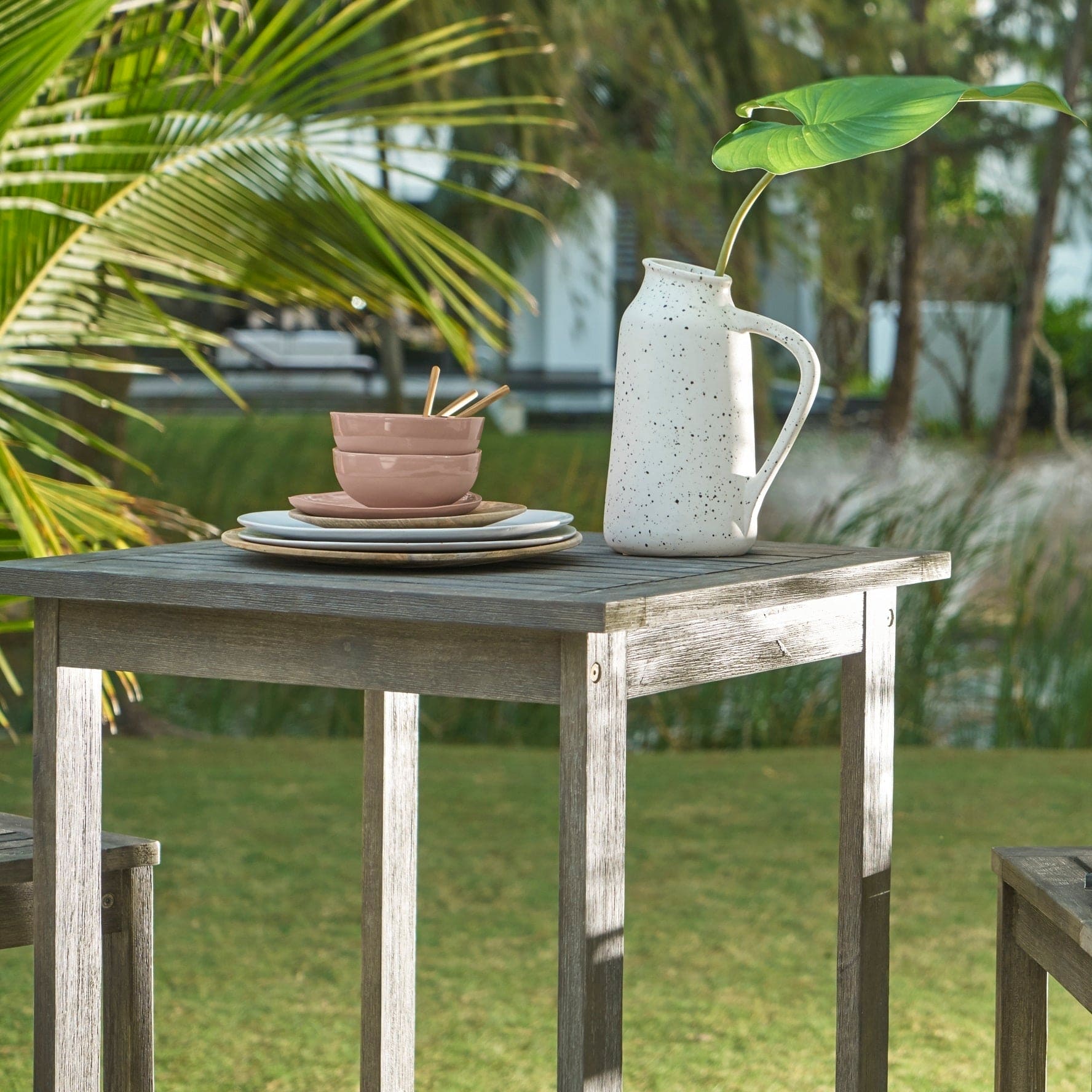 Emilio Grey-washed Farmhouse Wood Bar Table