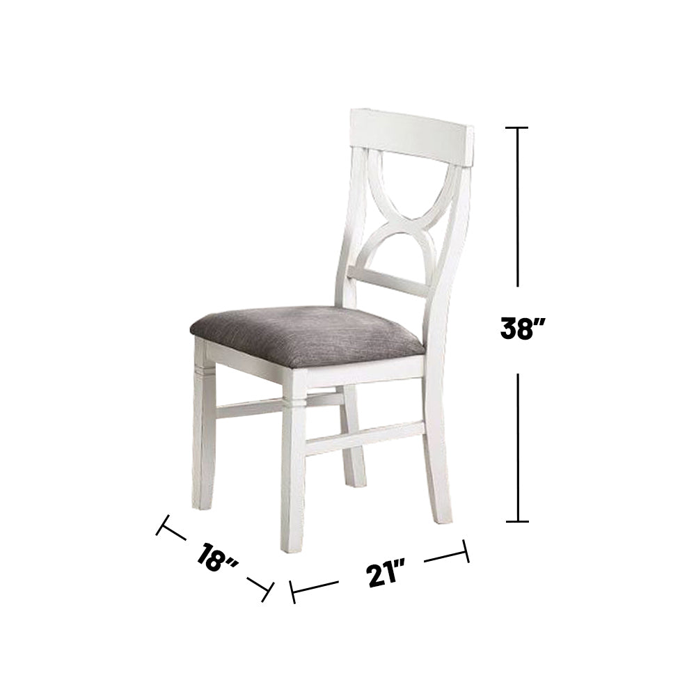 Carrol 6 Piece Wood Dining Set, White and Grey