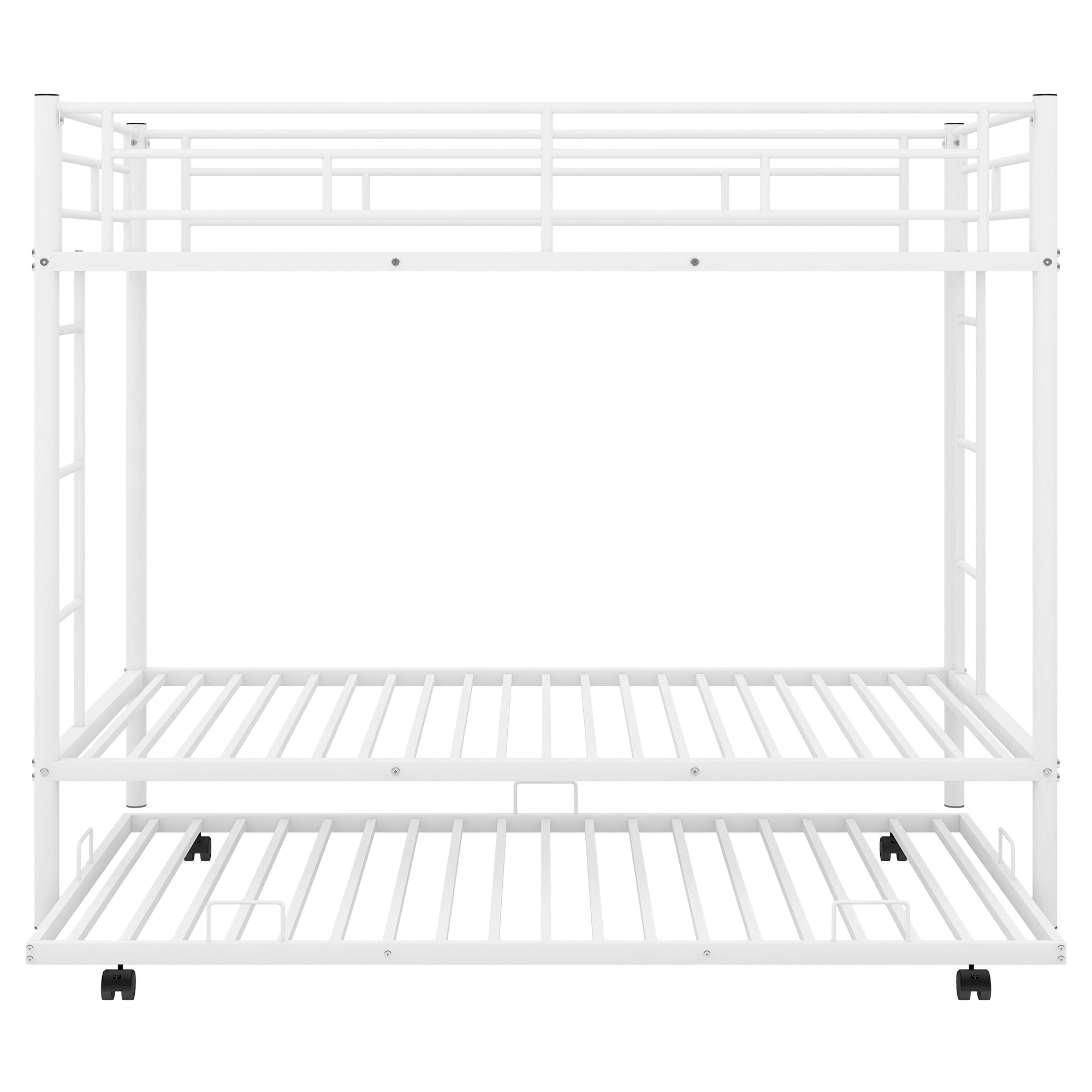 Twin over Twin Bunk Bed with Trundle, White(OLD SKU:MF192387AAK)