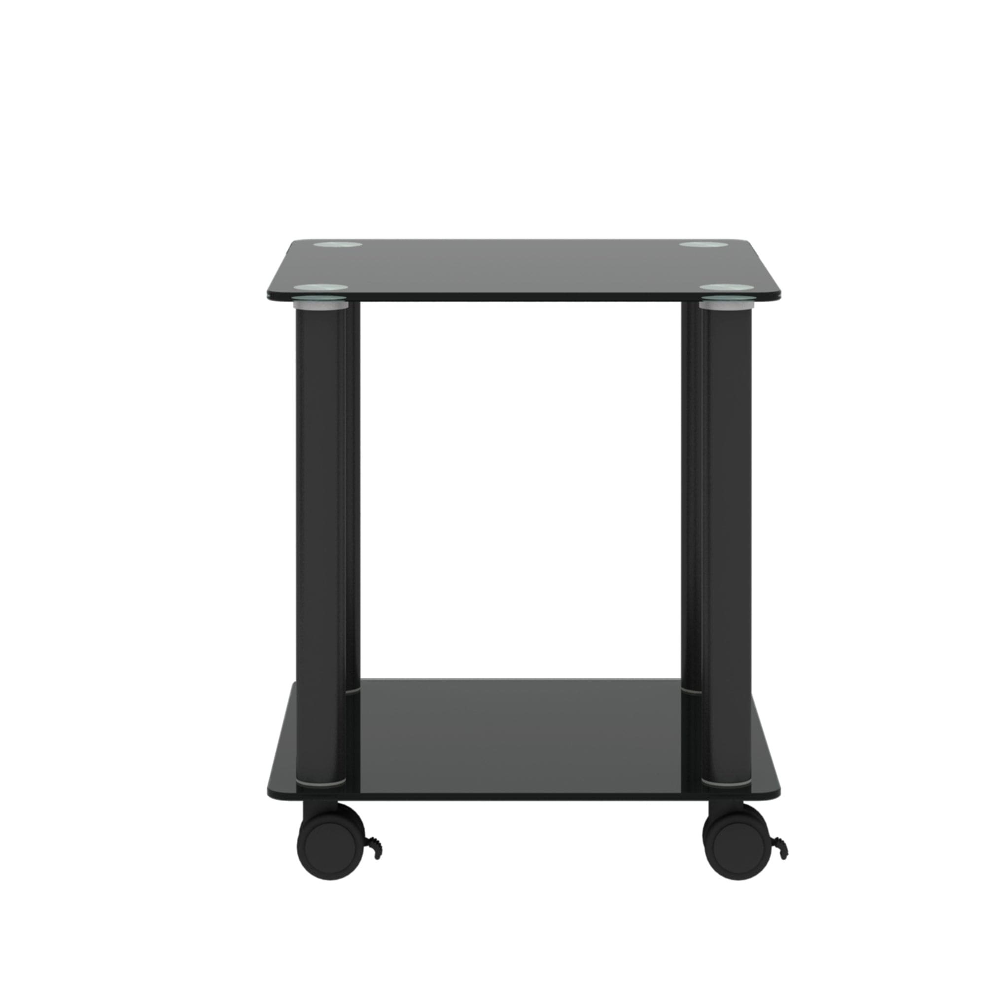 2-Piece Black Side Table , 2-Tier Space End Table ,Modern Night Stand, Sofa table, Side Table with Storage Shelve