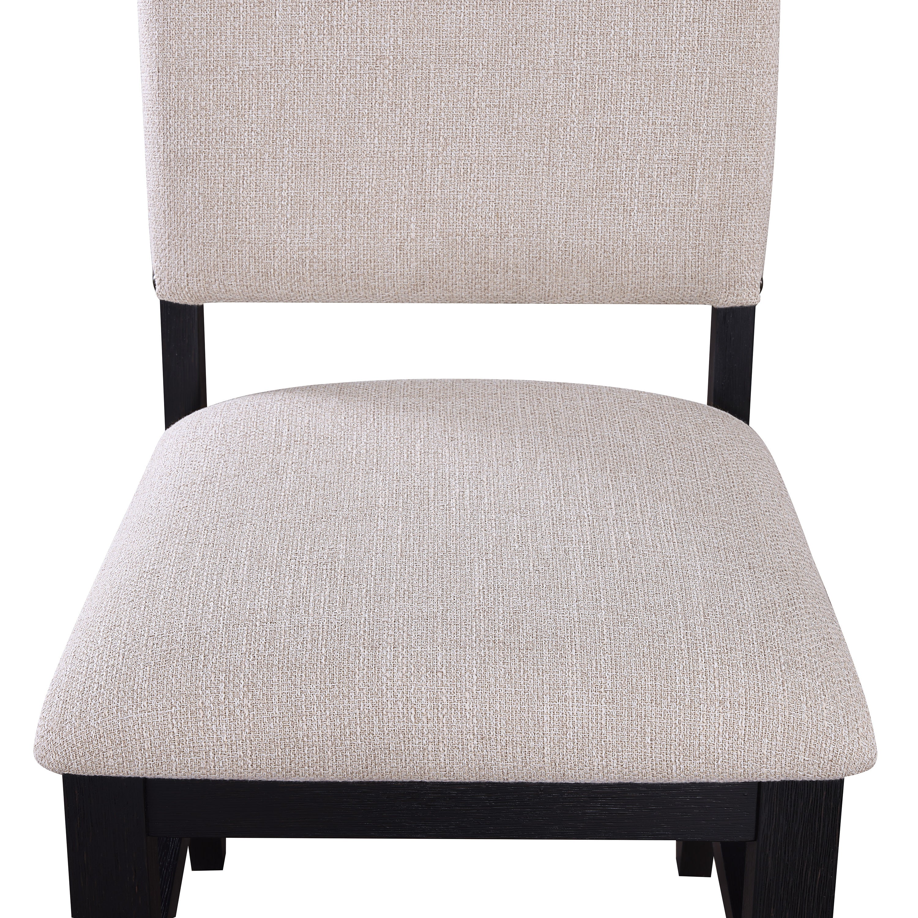 Transitional Relaxed Vintage Style 2pc Warm Charcoal Black Finish Finish Nailhead Trim Side Chairs Standard Height Dining Chairs Fabric Upholstery