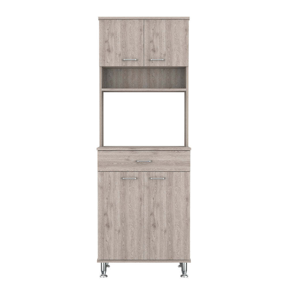 Canyon 4-Door 1-Drawer 2-piece Kitchen Set, Pantry and Functional Table Light Gray