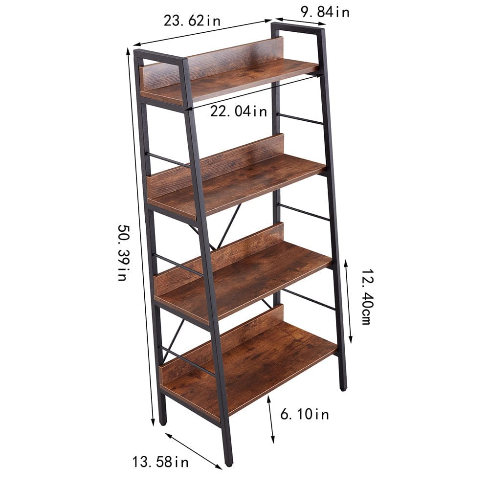 DN 3&4 LAYER DISPLAY BOOKSHELF H LADDER SHELF STORAGE SHELVES RACK SHELF UNIT METAL FRAME, TIGGER, 2 pc per 2 cartons