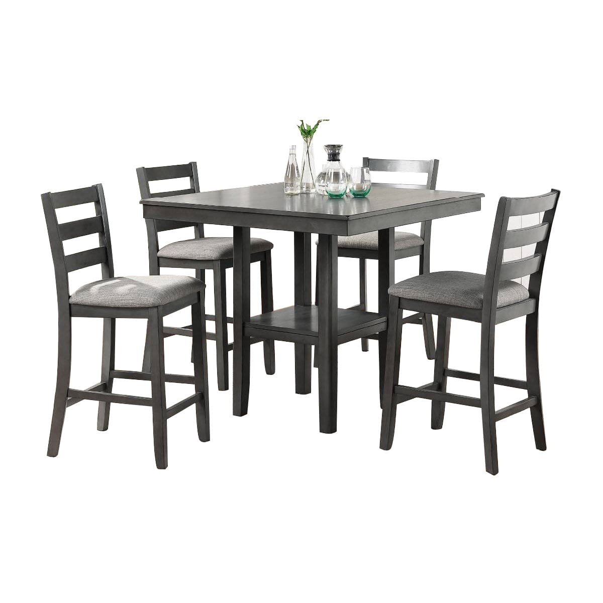 5 Piece Counter Height Dining Set in Grey