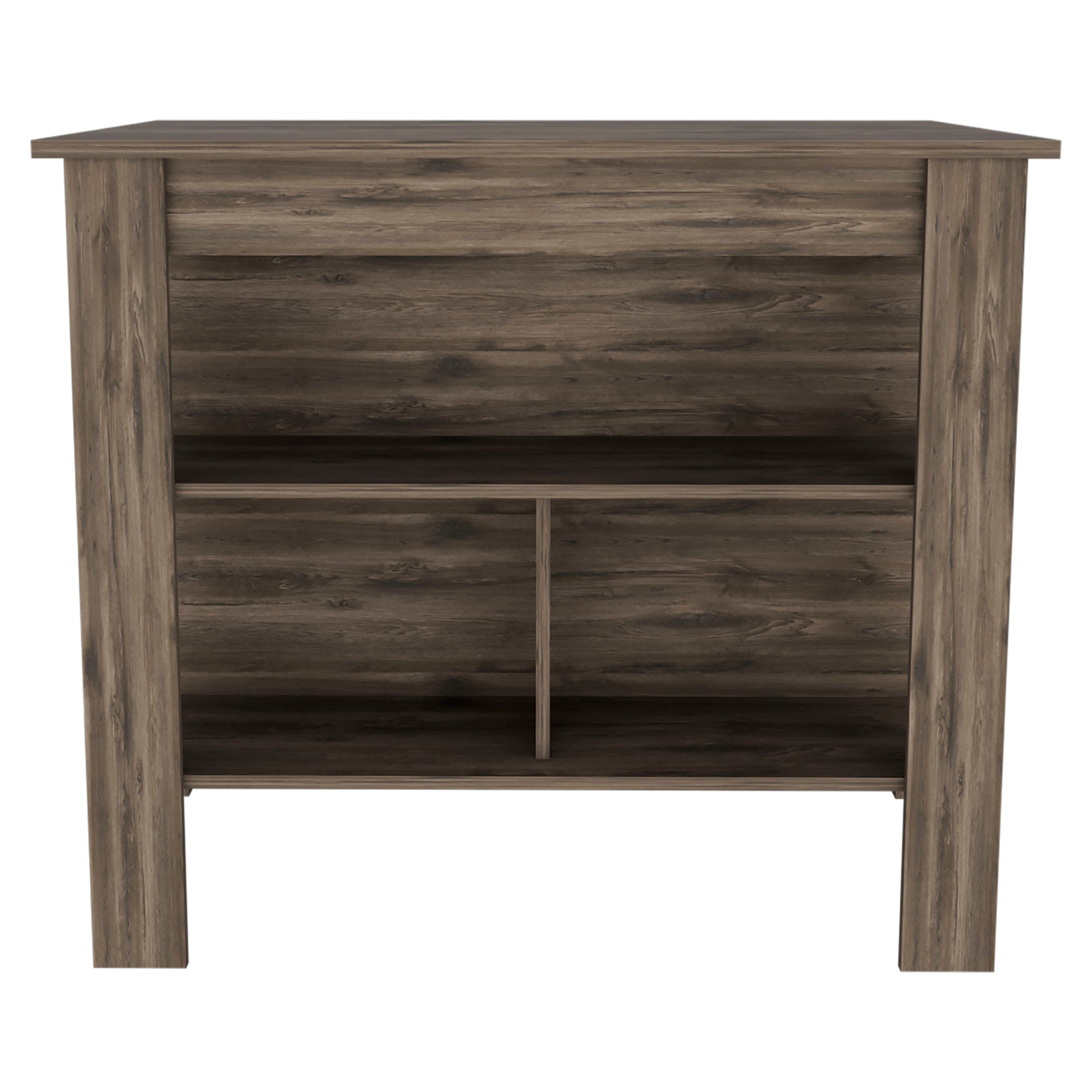 Rockaway 3-Shelf Kitchen Island Dark Brown