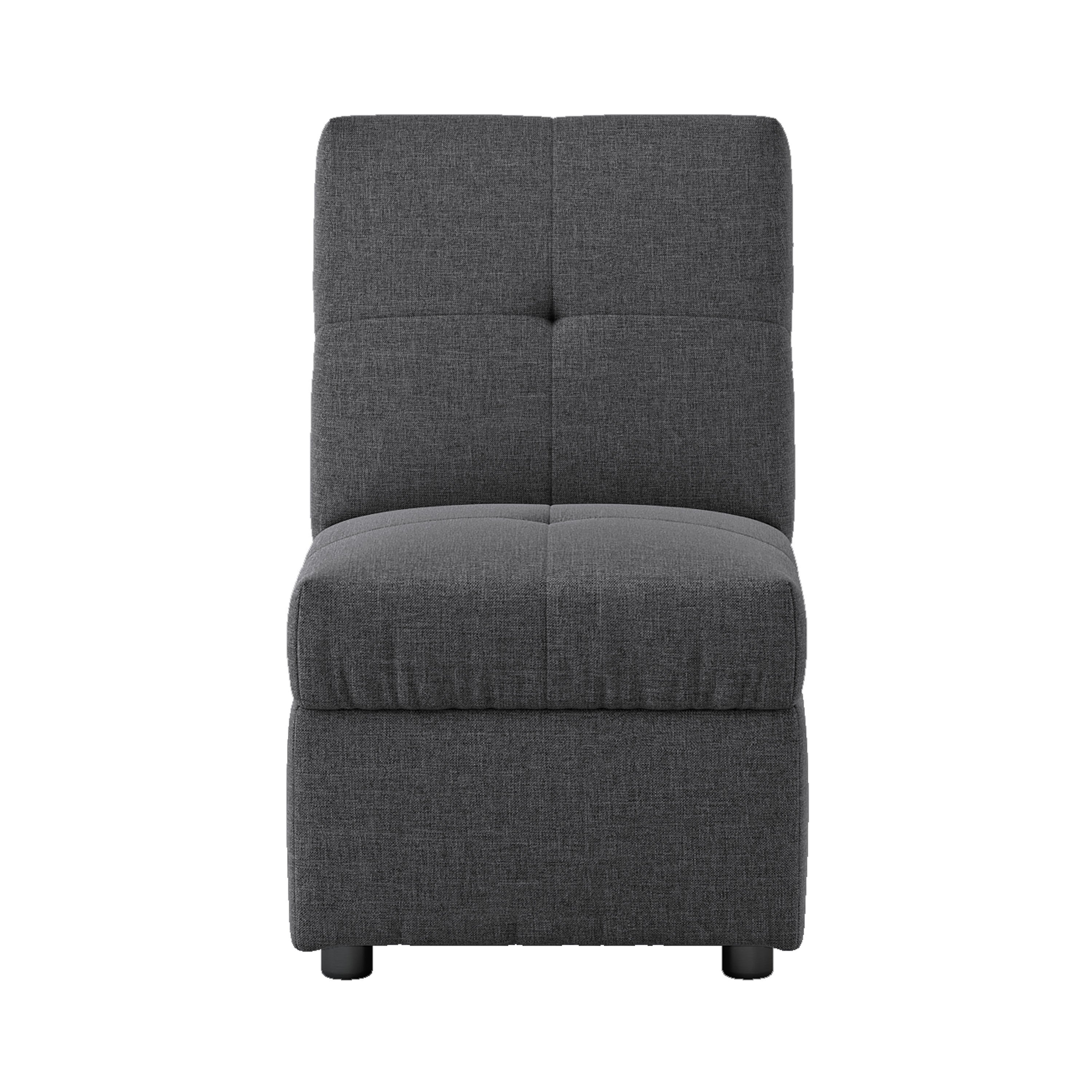 Gray Color Stylish 1pc Storage Ottoman Convertible Chair Foam Cushioned Fabric Upholstered Solid Wood Plywood Frame Living Room Furniture