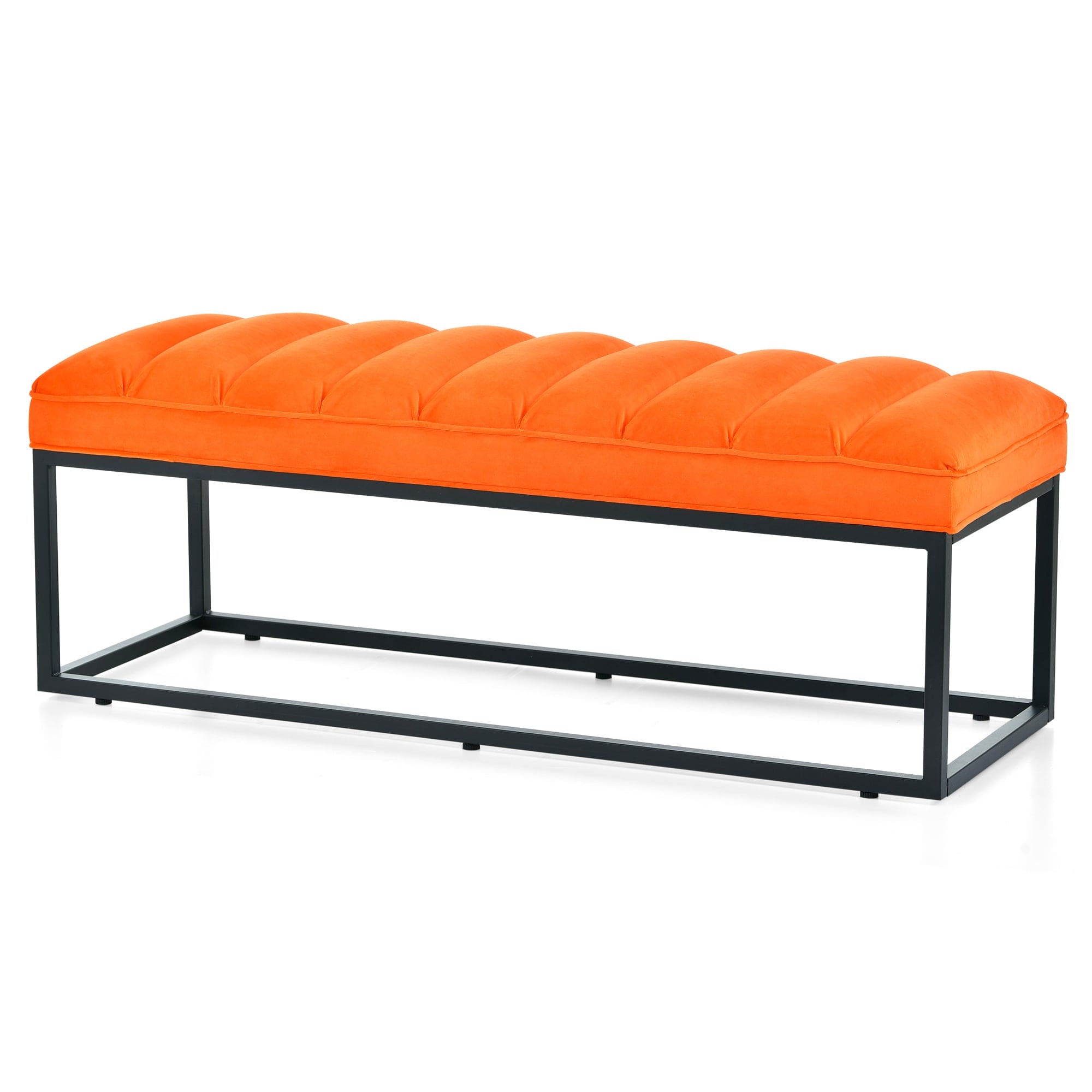 Metal Base Upholstered Bench for Bedroom for Entryway