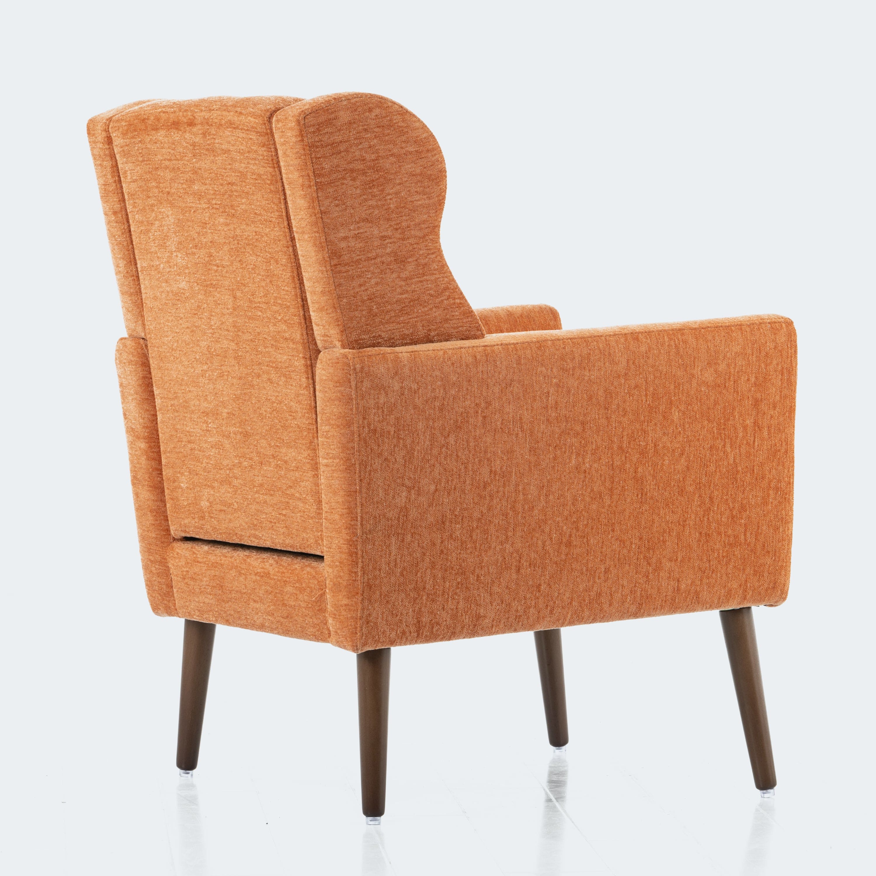 Modern Accent Chair Upholstered Foam Filled Living Room Chairs Comfy Reading Chair Mid Century Modern Chair with Chenille Fabric Lounge Arm Chairs Armchair for Living Room Bedroom (Orange)