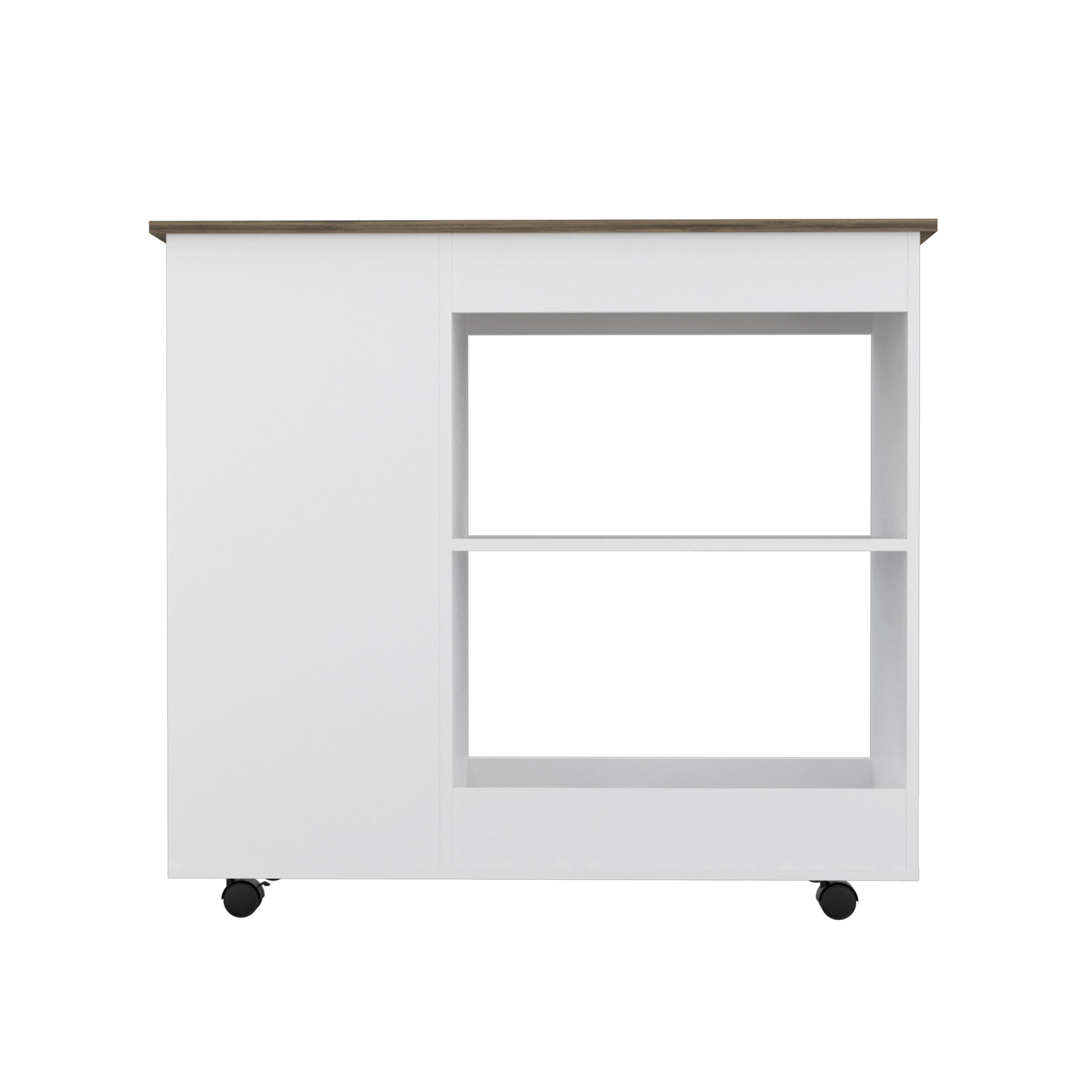 Holmeson 5-Shelf Kitchen Cart with Caster White and Dark Brown