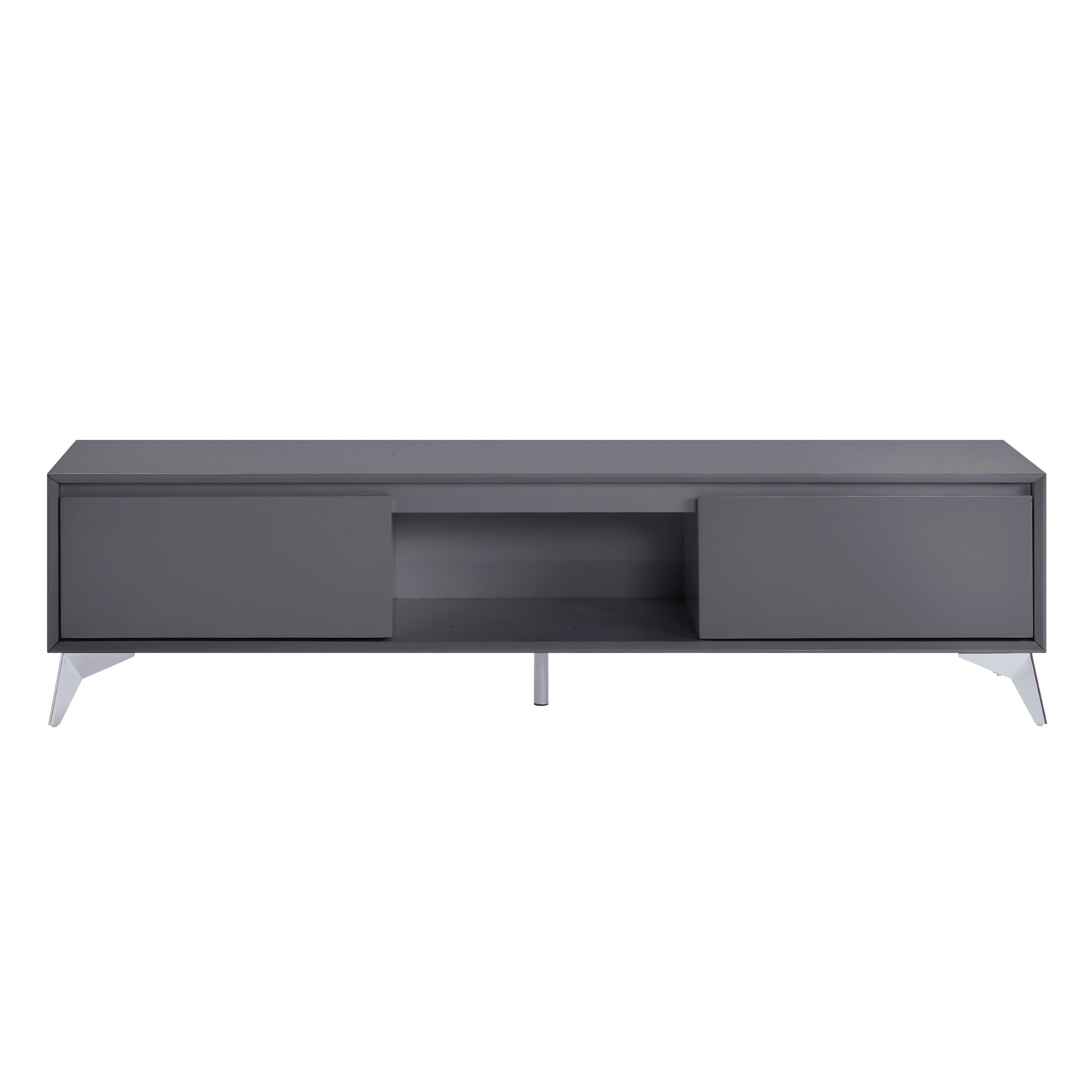 ACME Raceloma TV stand , LED, Gray & Chrome Finish 91996