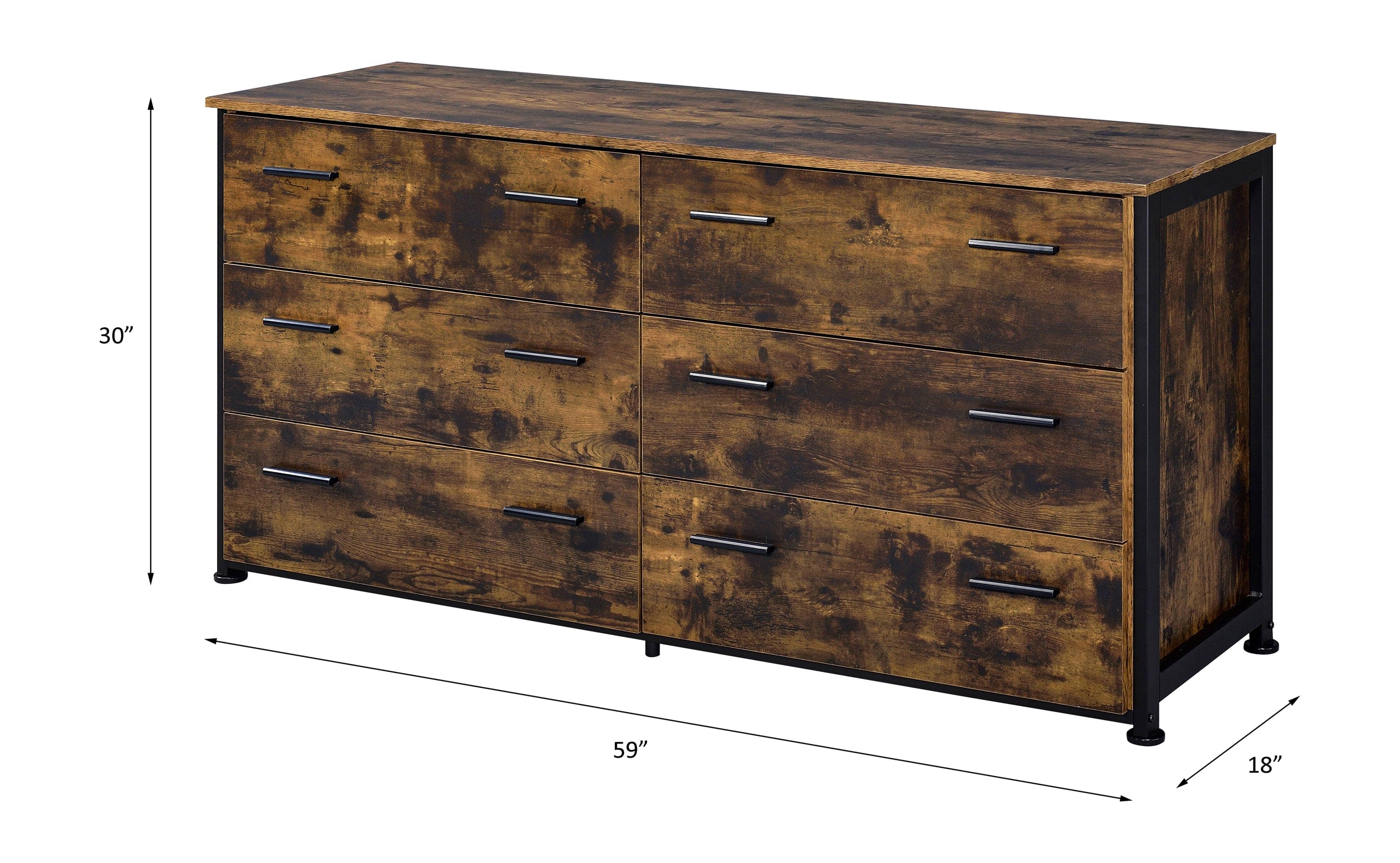 ACME Juvanth Dresser in Rustic Oak & Black Finish 24265