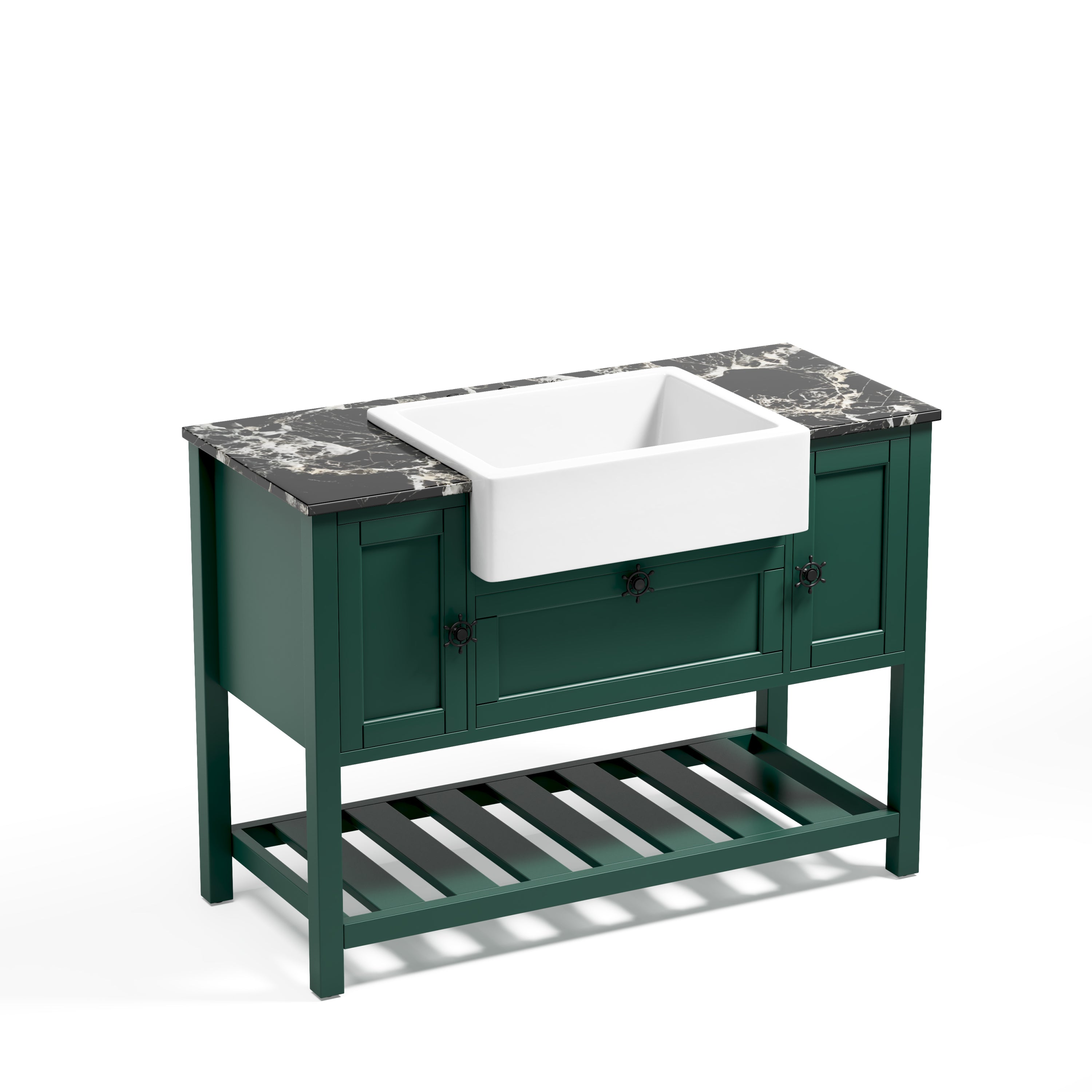 Solid Wood Bathroom Vanities Without Tops 48 in. W x 20 in. D x 33.60 in. H   Bathroom Vanity in green