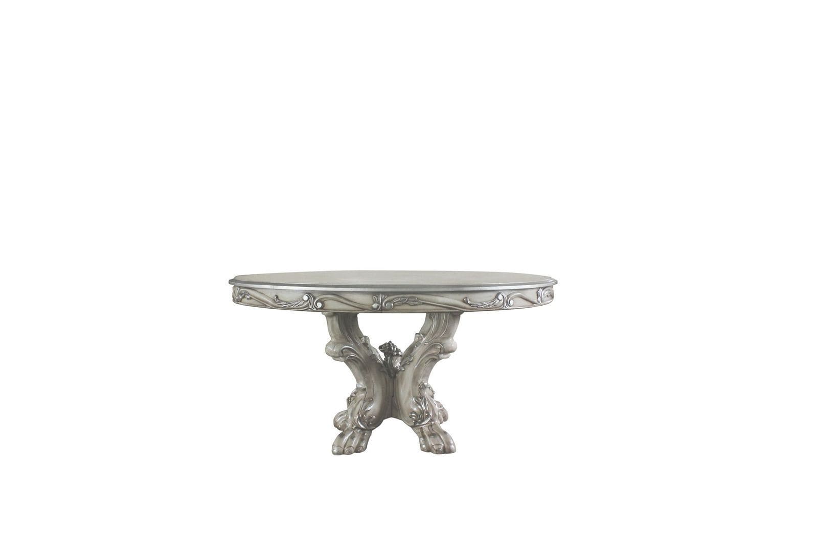 ACME Dresden Dining Table (Round), Vintage Bone White 68180