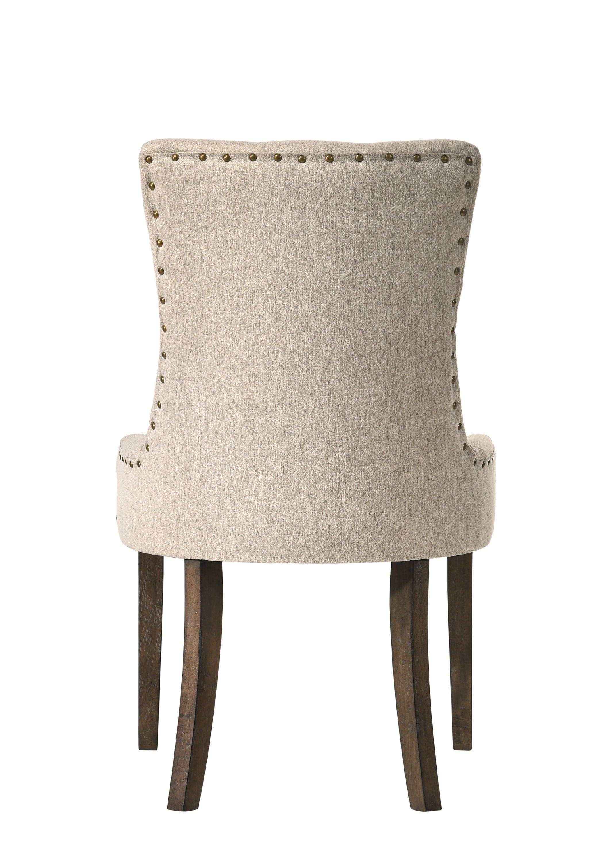 ACME Farren Side Chair, Beige Fabric & Espresso Finish 77172