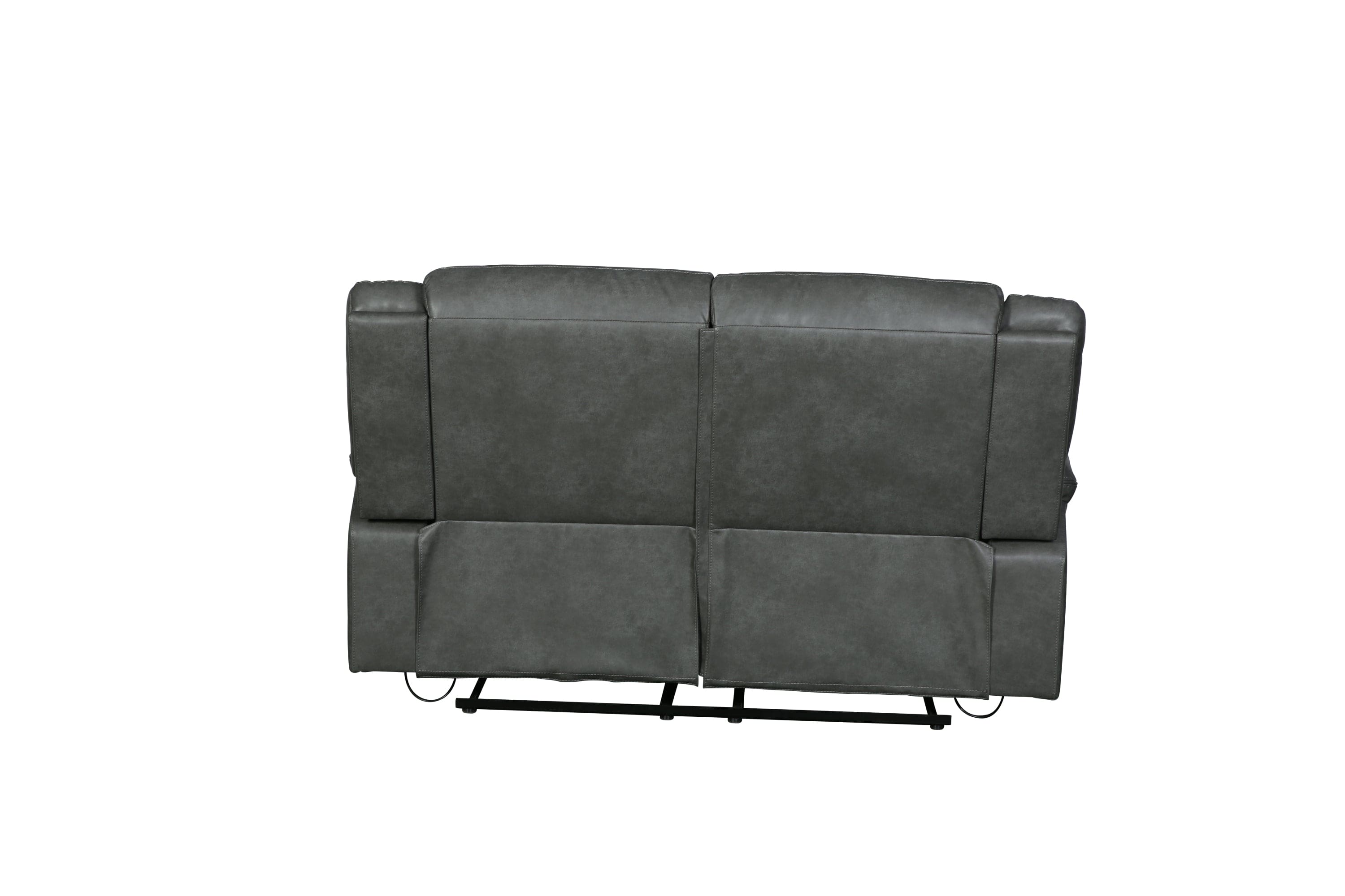 Global United Transitional Leather-Air Reclining Loveseat