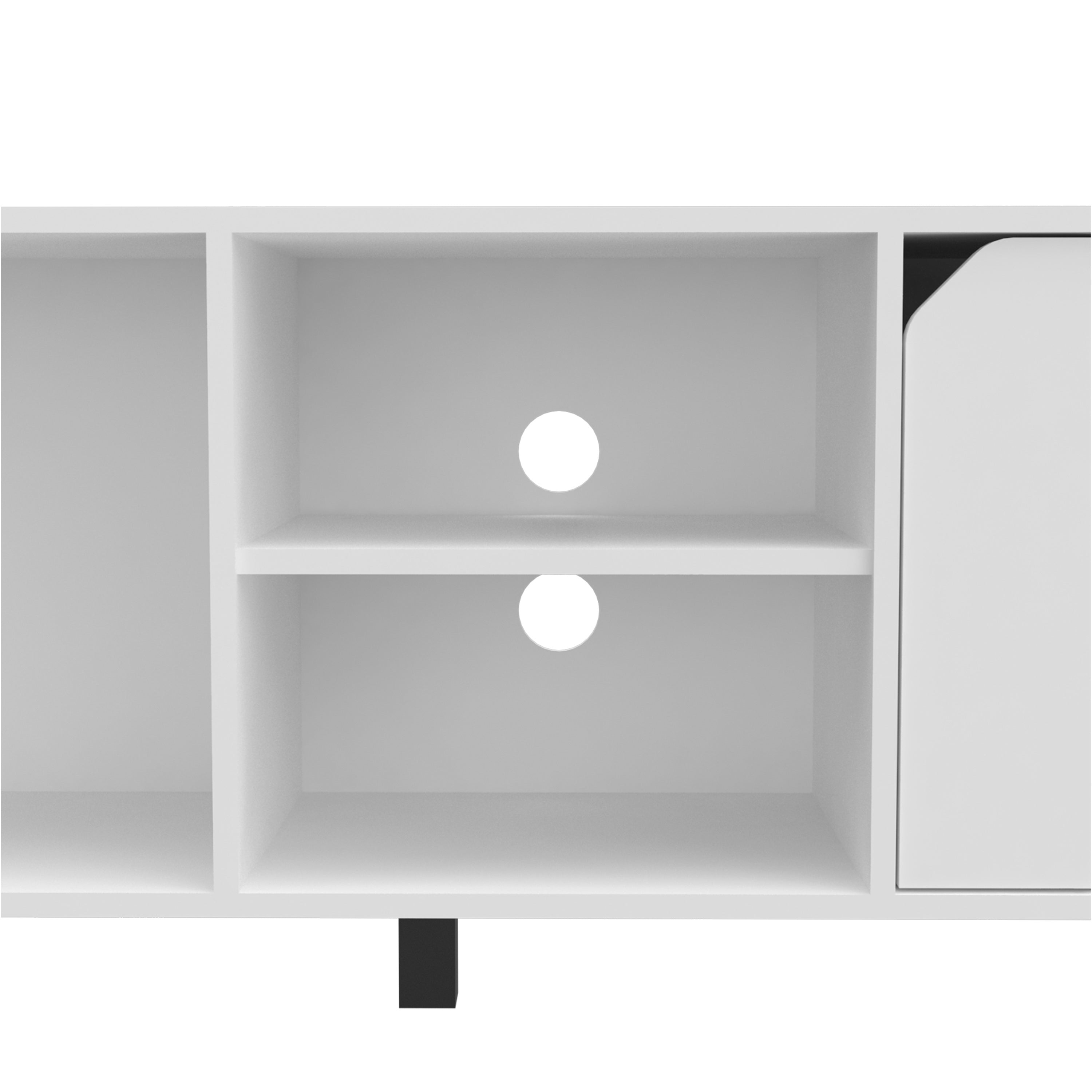 TV Stand for TV´s up 70" Estocolmo, Four Open Shelves, White Finish