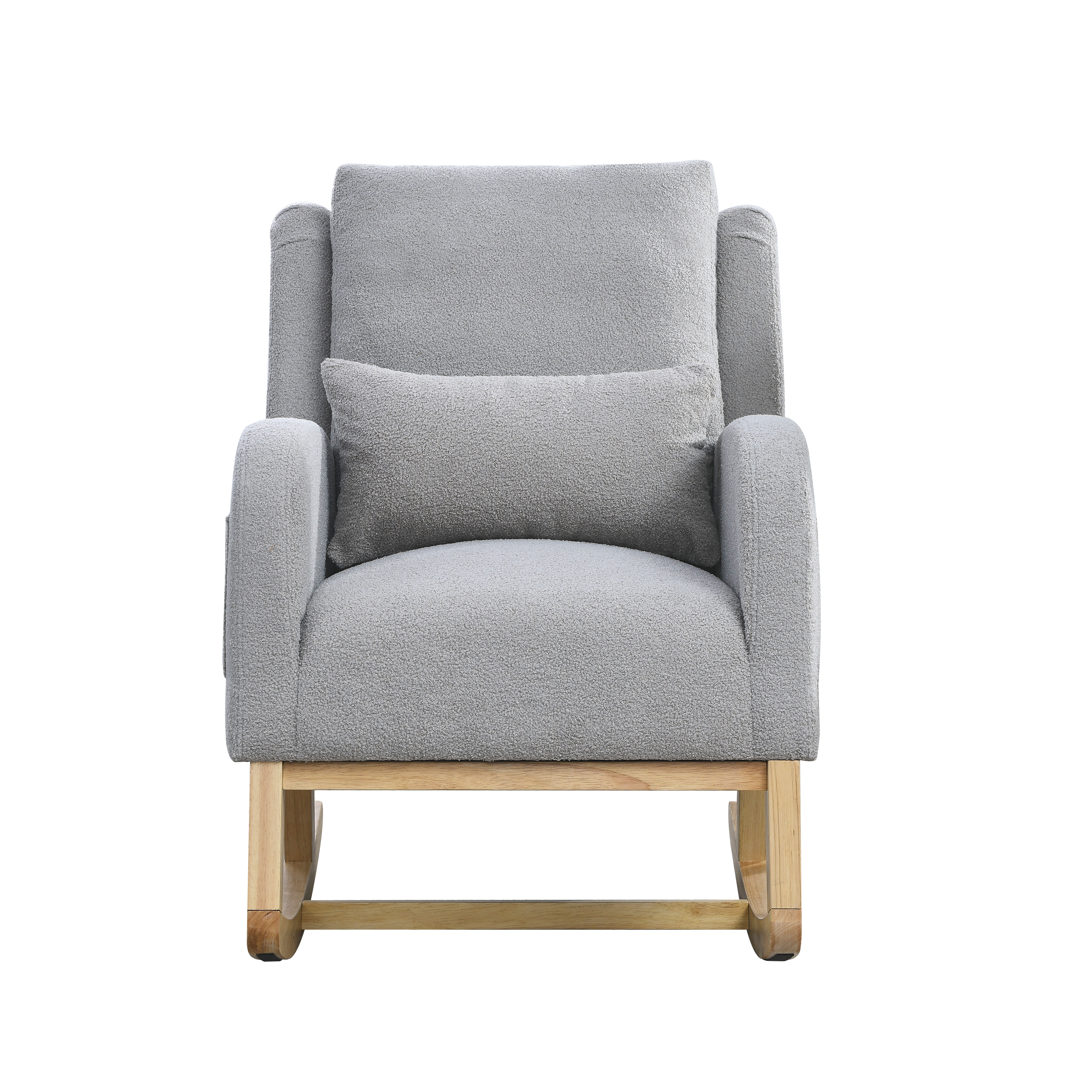 [Video] Welike 27.5 "W Modern Accent High Back Living Room Casual Armchair Rocker with One Lumbar Pillow, Two Side Pockets,Teddy.