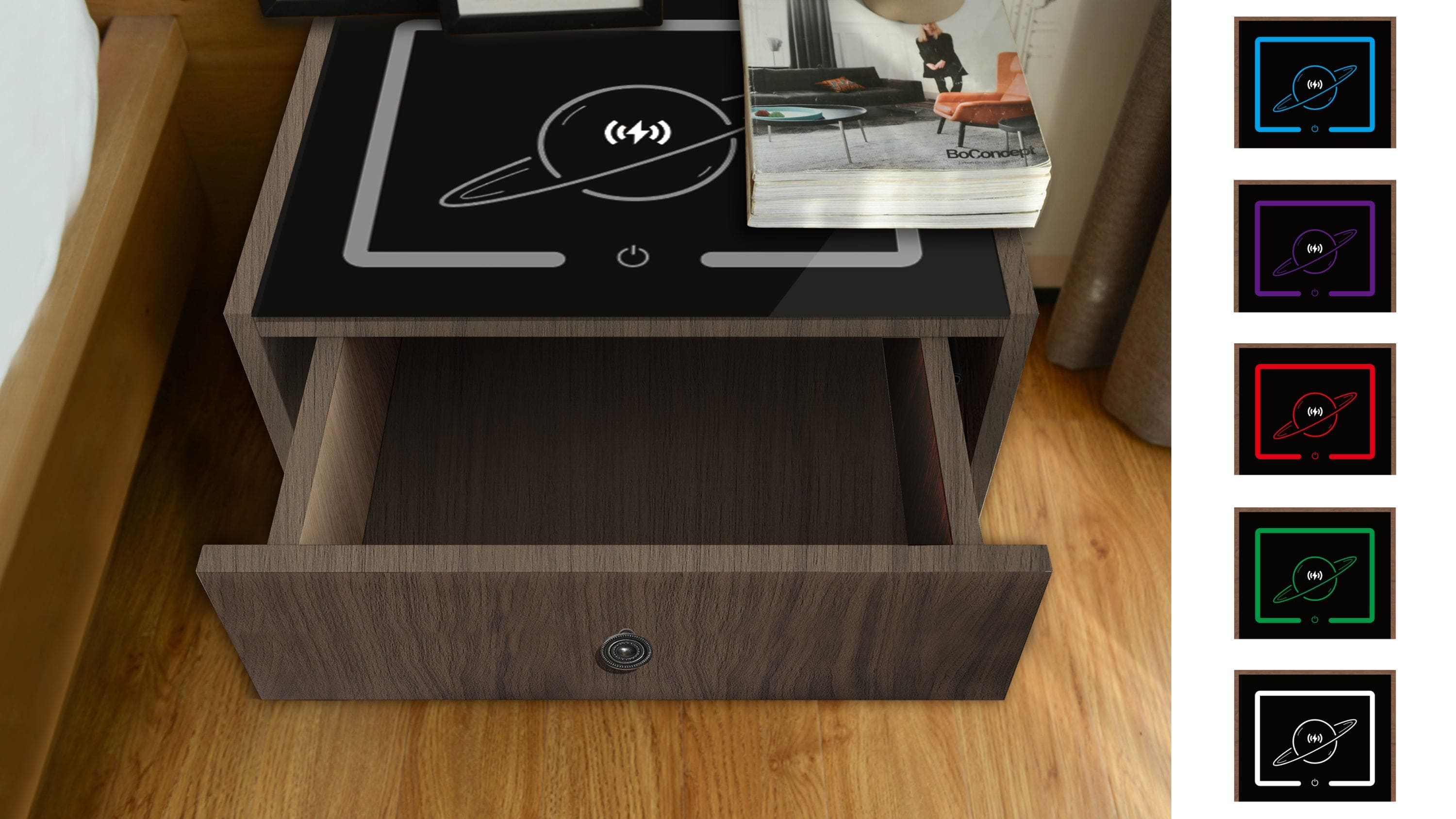 NIGHTSTAND WITH WIRELESS CHARGING STATION