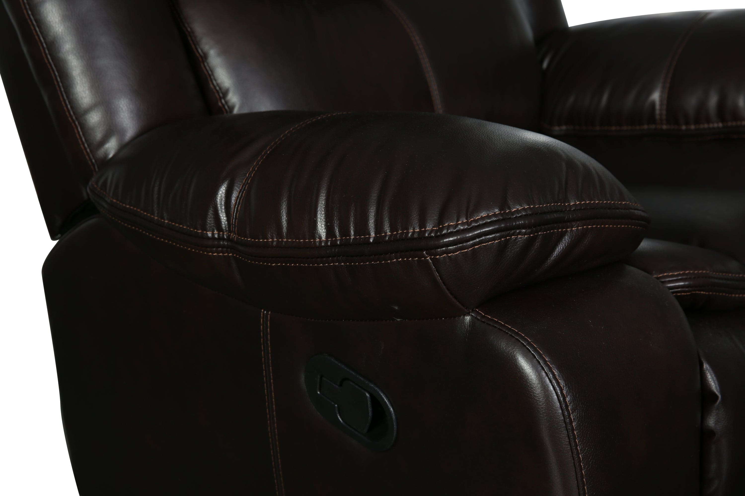 Global United Transitional Leather-Air Reclining Loveseat