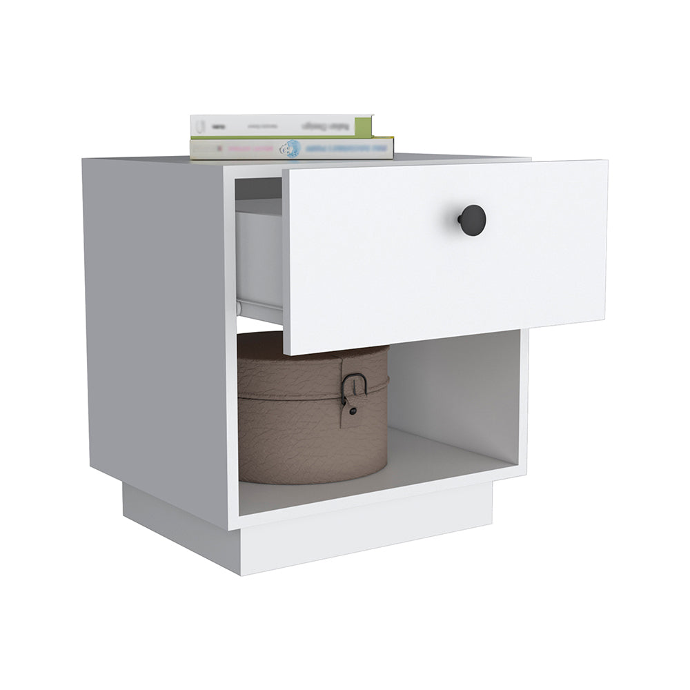 Nightstand Viliigili, One Drawer, White Finish