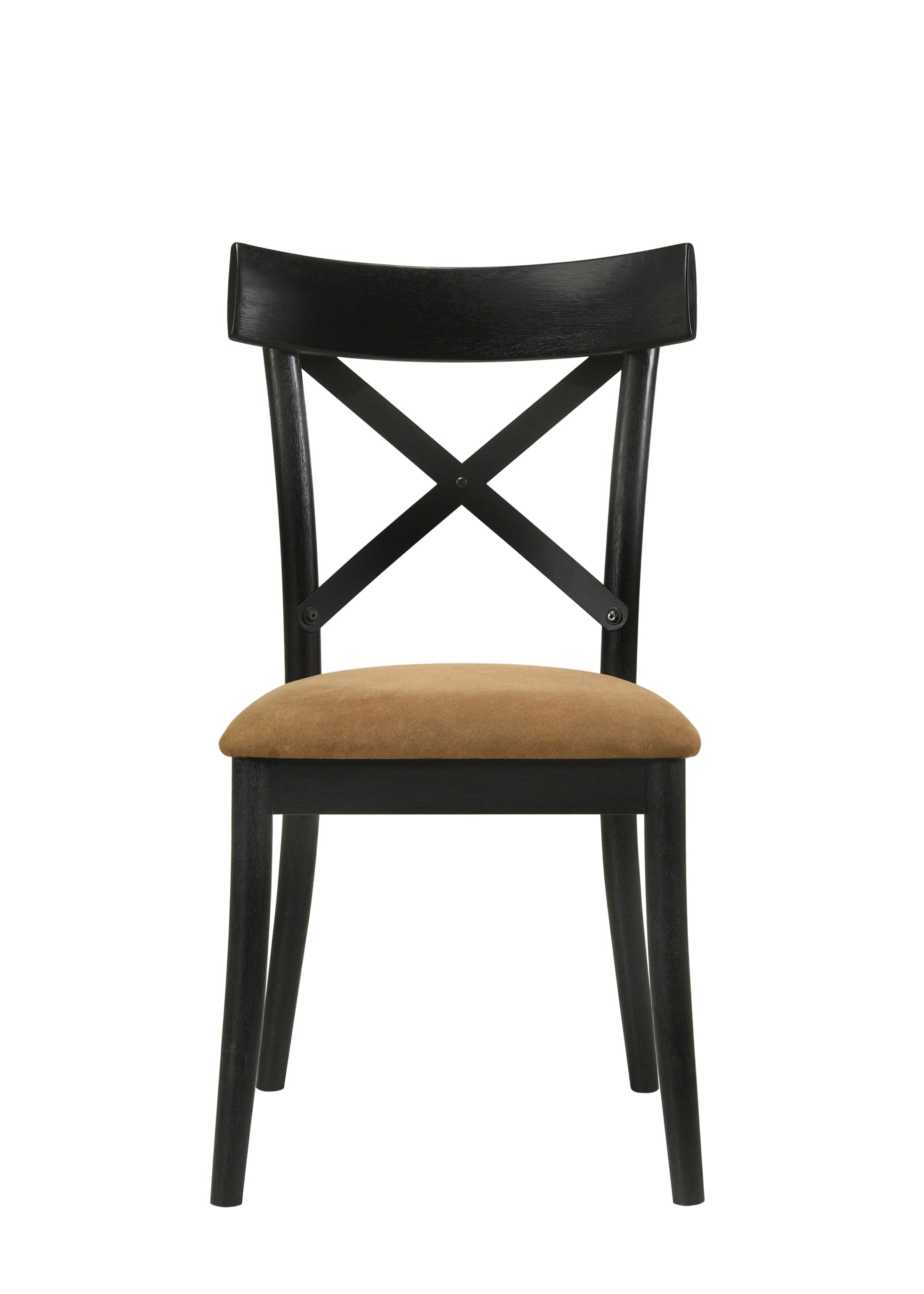 ACME Hillary Side Chair(Set-2), Brown Leathaire & Black Finish DN02306