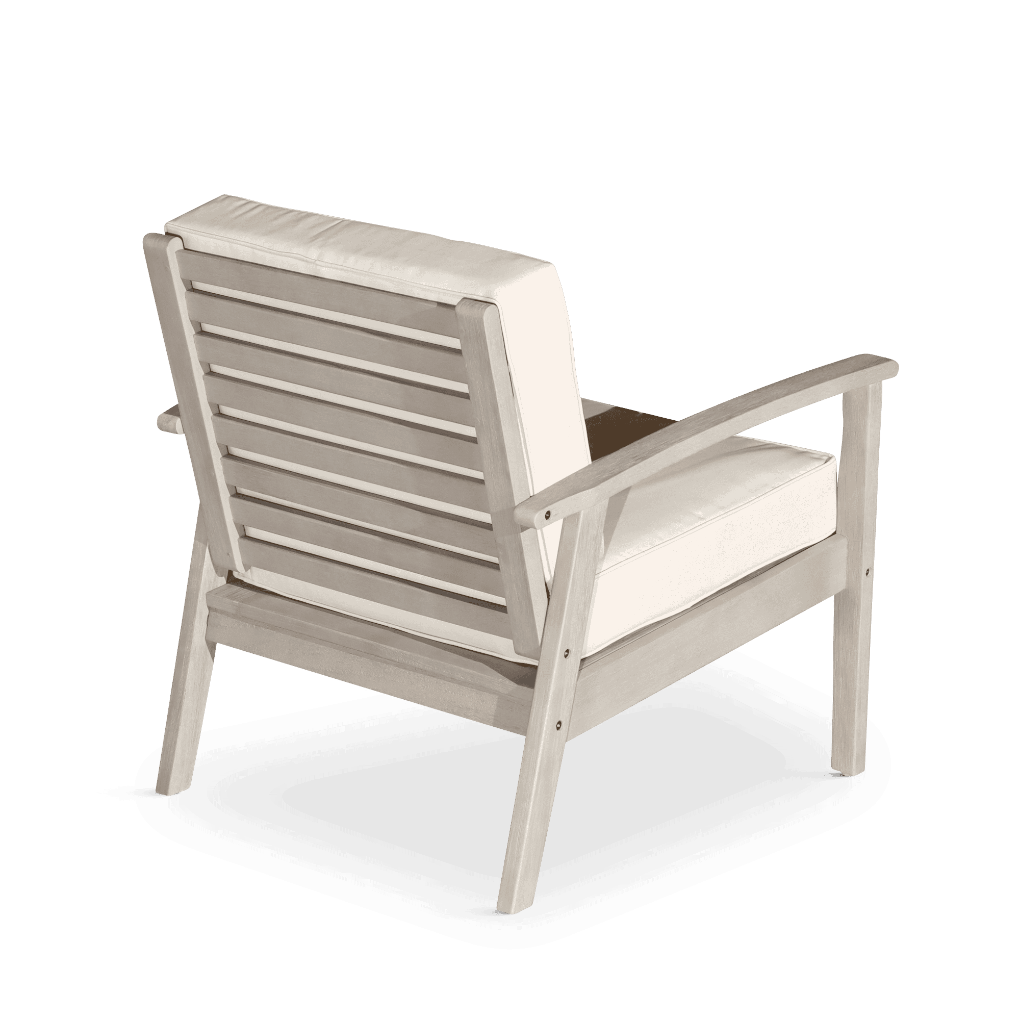 Deep Seat Eucalyptus Chair, Driftwood Gray Finish, Dark Green Cushions