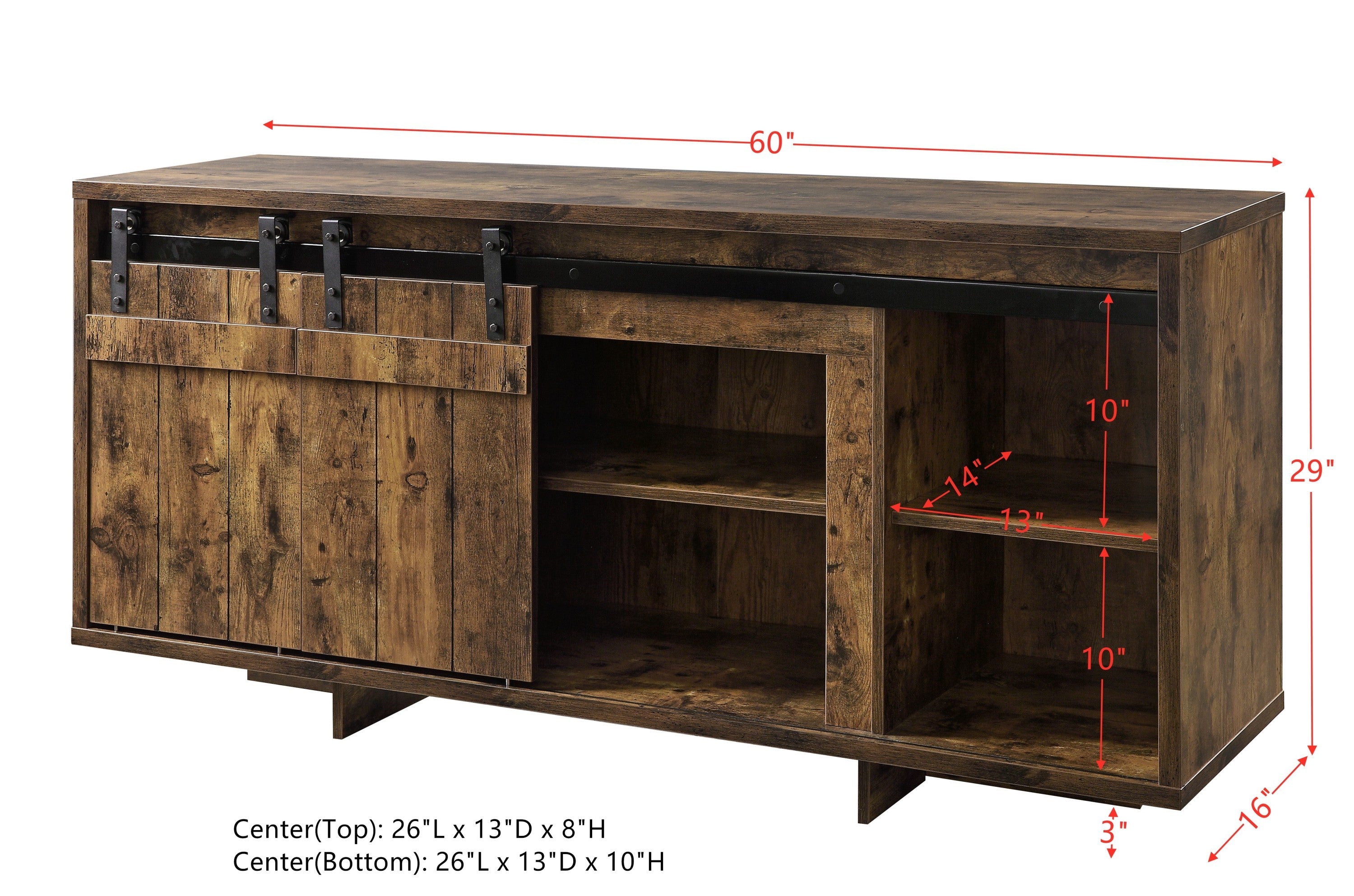 ACME Bellarosa TV Stand, Rustic Oak 91610