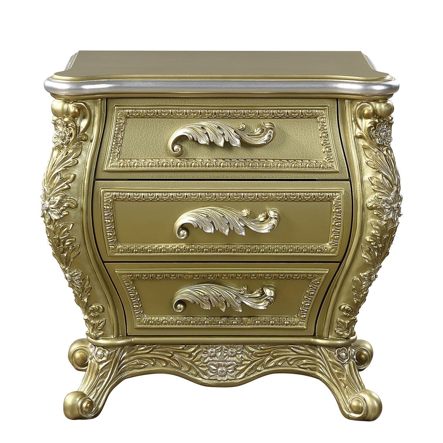 ACME Cabriole NIGHTSTAND Gold Finish BD01464